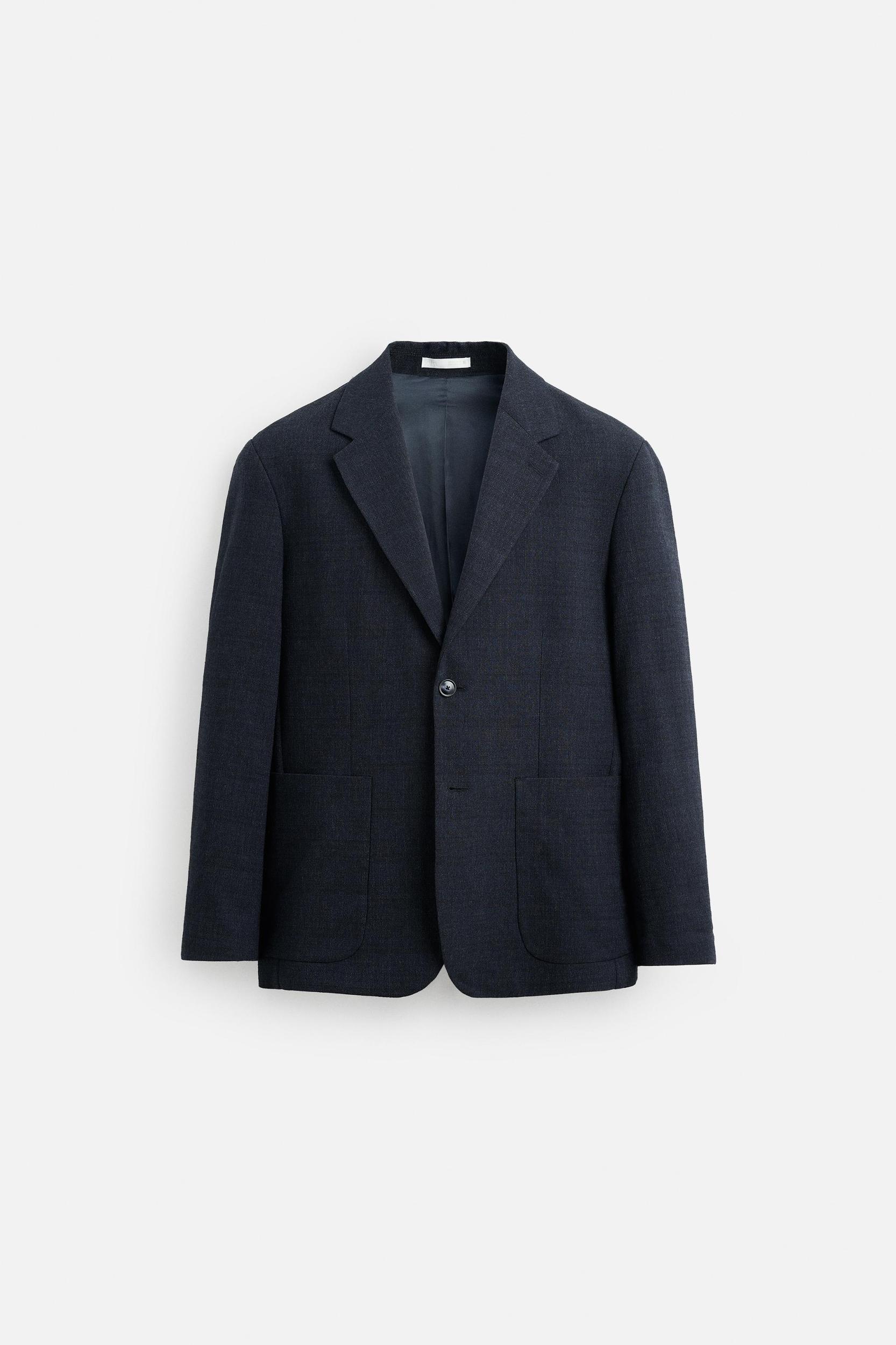 REGULAR FIT TEXTURED BLAZER Product Image