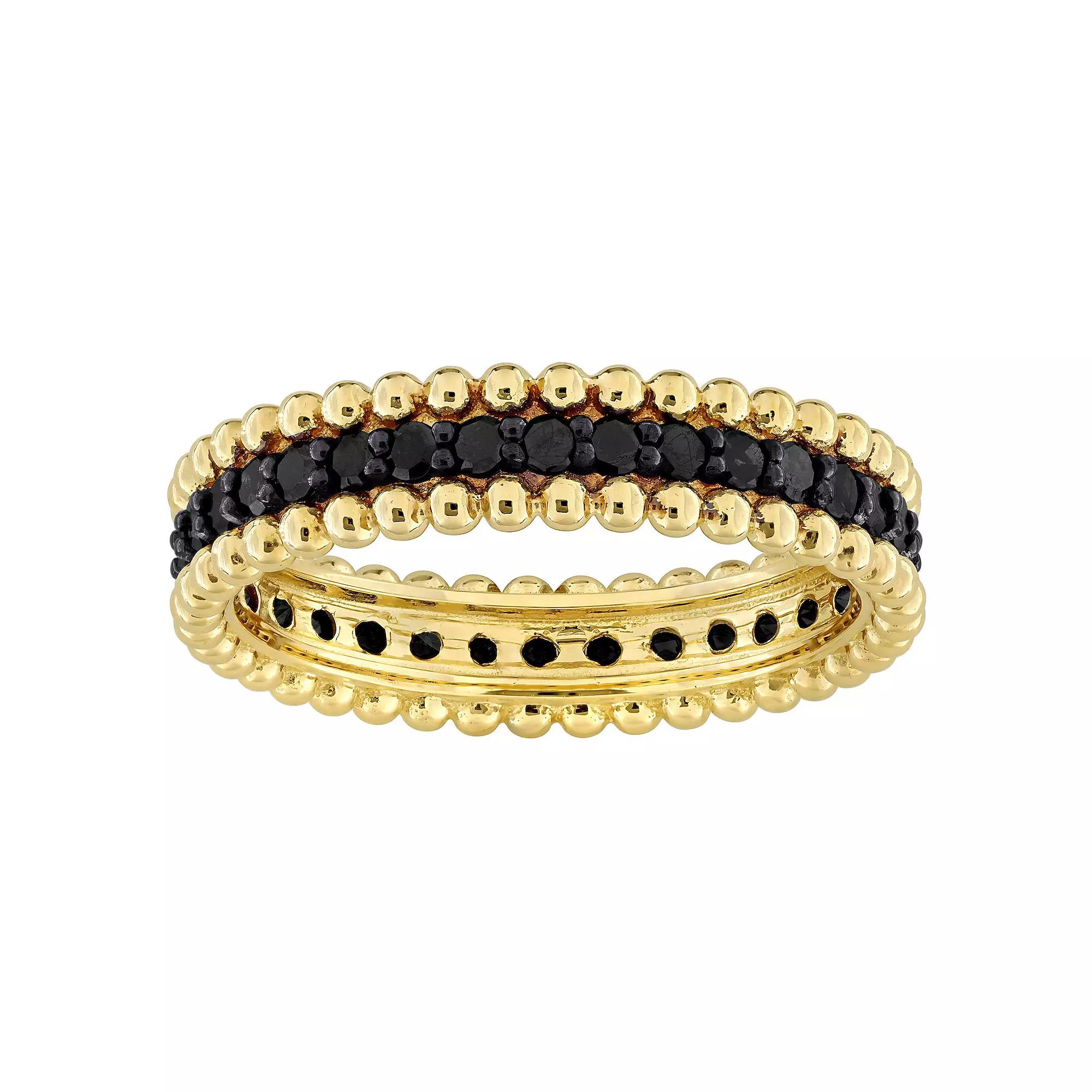 Stella Grace 14k Gold 3/5 Carat T.W. Black Diamond Eternity Ring, Women's, Size: 7 Product Image