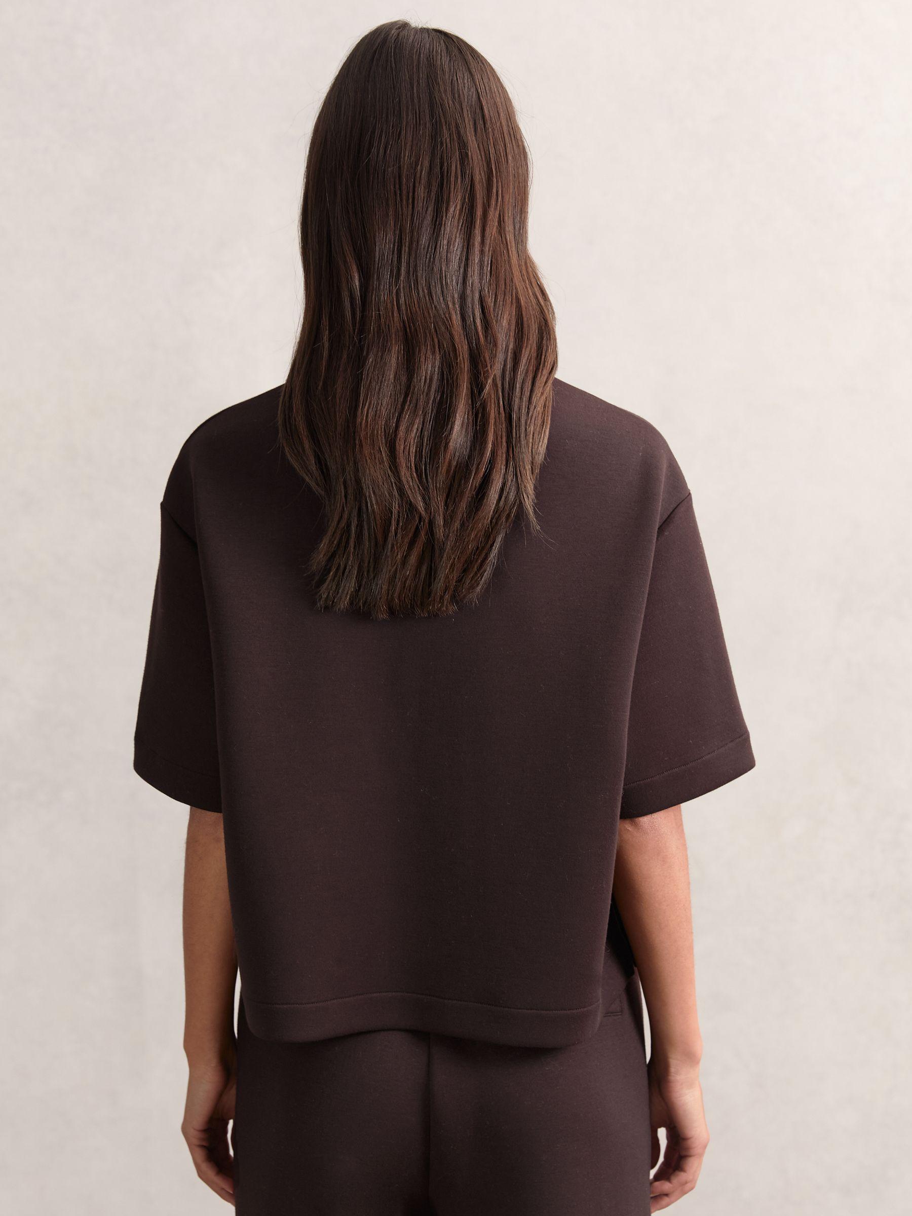 Short-Sleeve Half-Zip Sweatshirt in Plum Purple Product Image