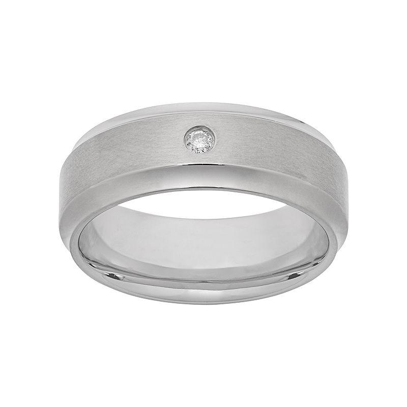 Jewelry Nation Diamond Accent Titanium Wedding Band - Men, Men's,  Product Image