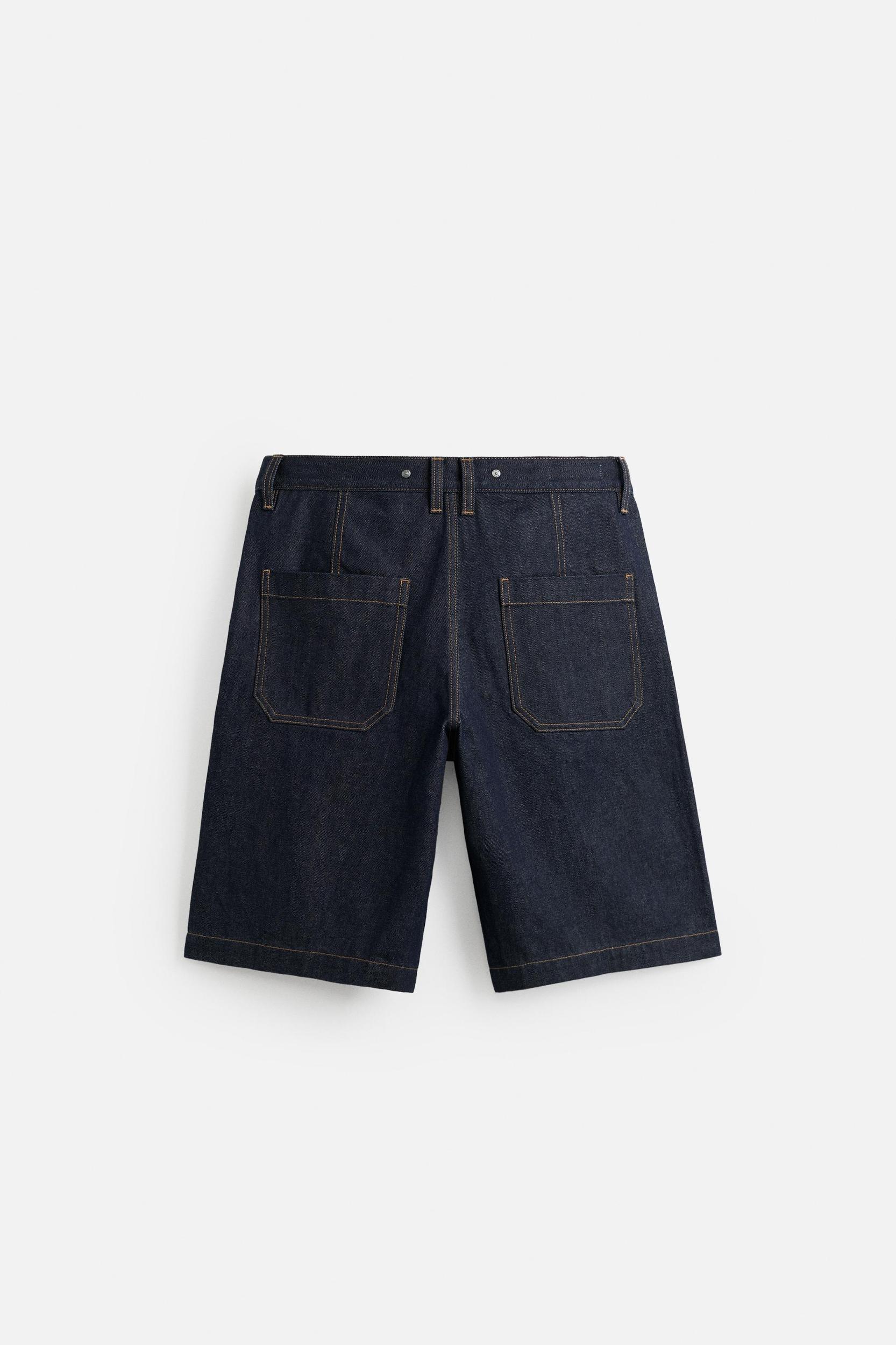 STITCHED BAGGY FIT DENIM SHORTS Product Image