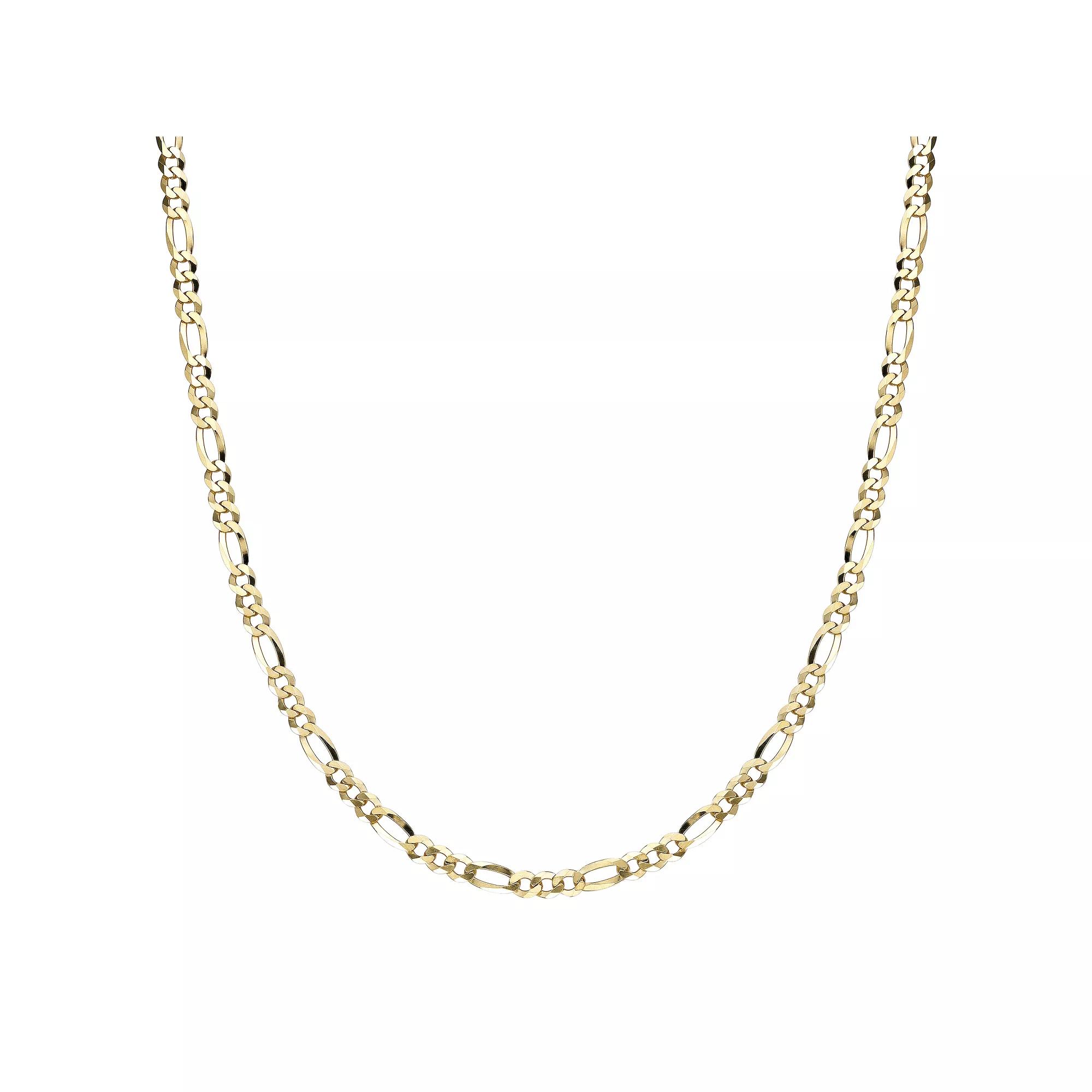 Men's LYNX 14k Gold Over Silver 4.4mm Flat Figaro Chain Necklace, Size: 26", Gold Tone Product Image
