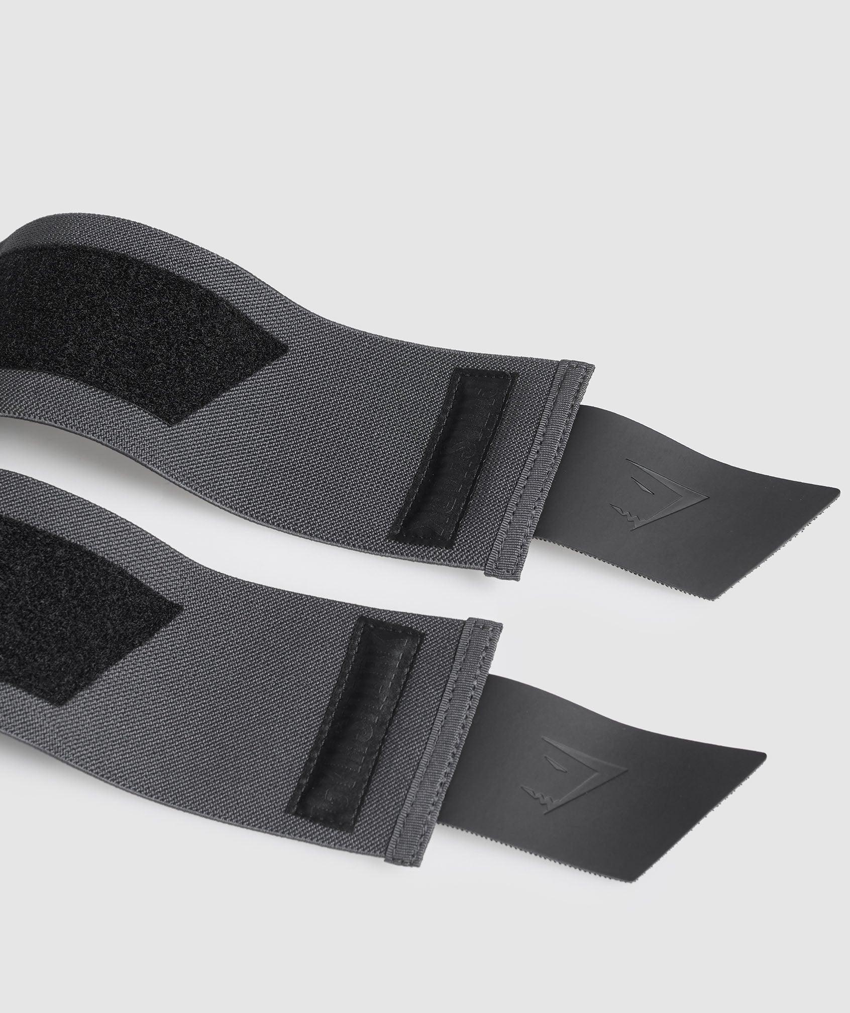 Gymshark Rigid Wrist Straps - Asphalt Grey Unisex Product Image