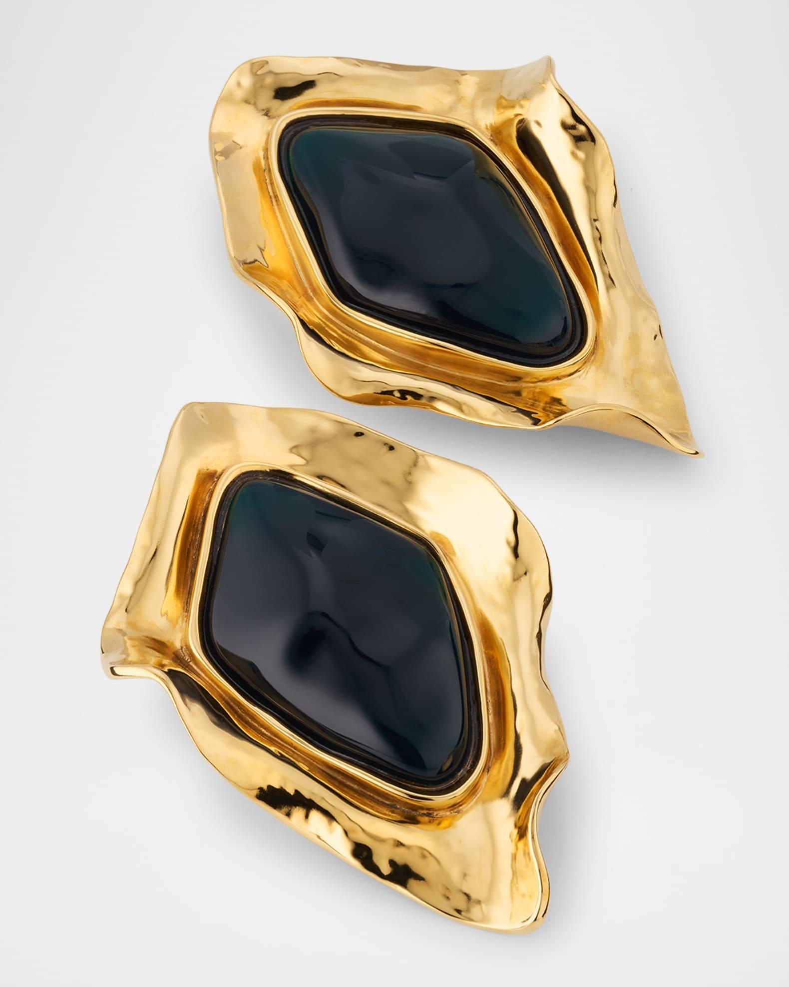 Oversized Organic Cabochon Earrings Product Image