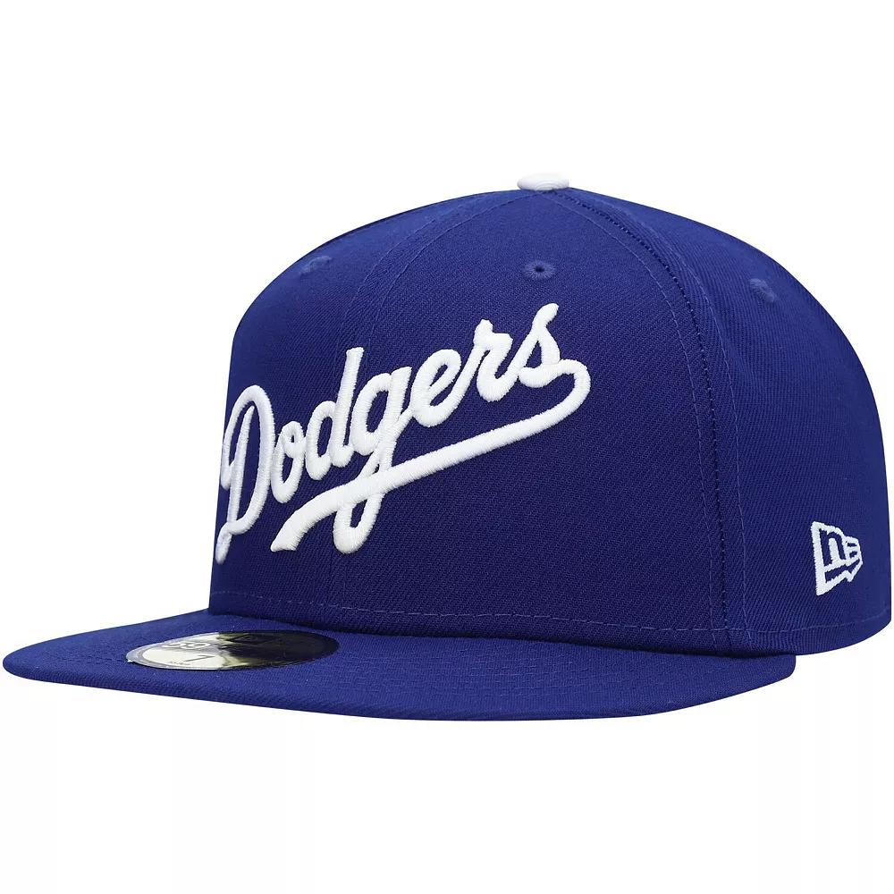 Men's New Era Royal Los Angeles Dodgers White Logo 59FIFTY Fitted Hat,  Product Image