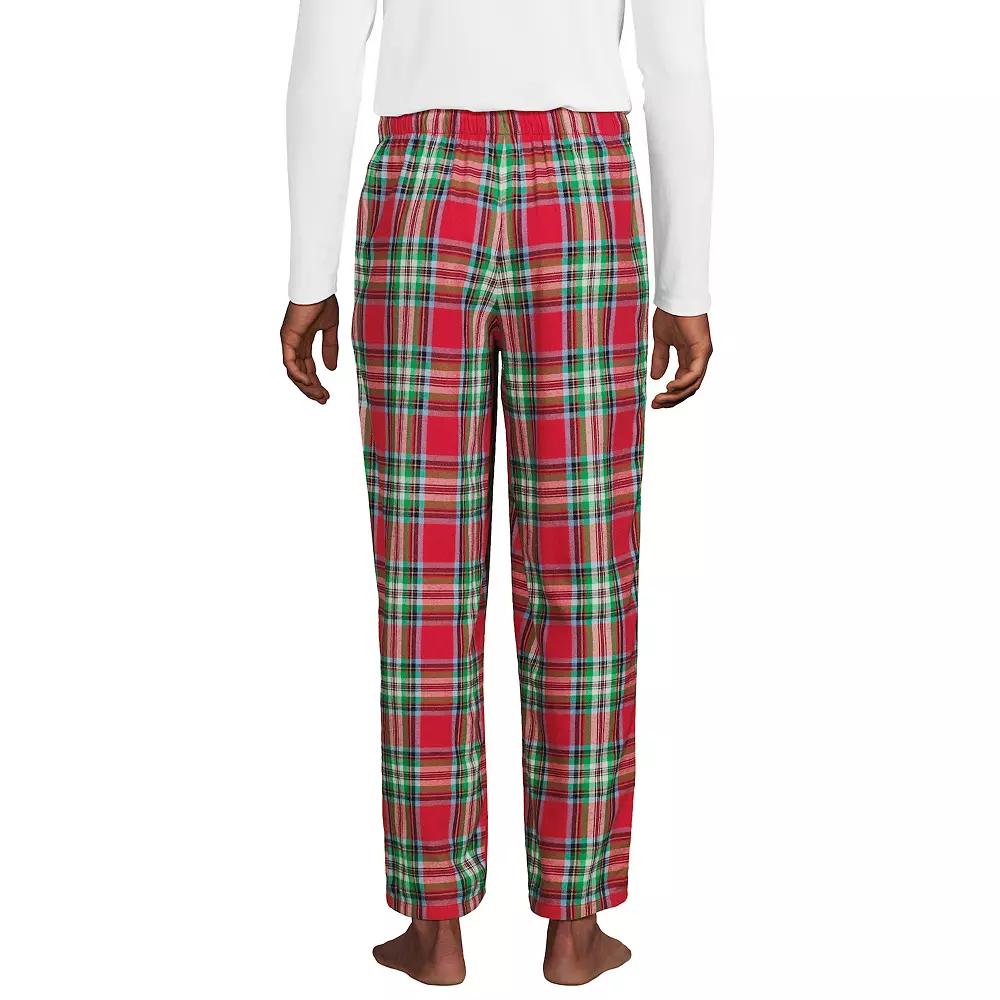 Big & Tall Lands' End Flannel Pajama Pants, Men's, Size: Medium Tall, Heritage Red Plaid Product Image