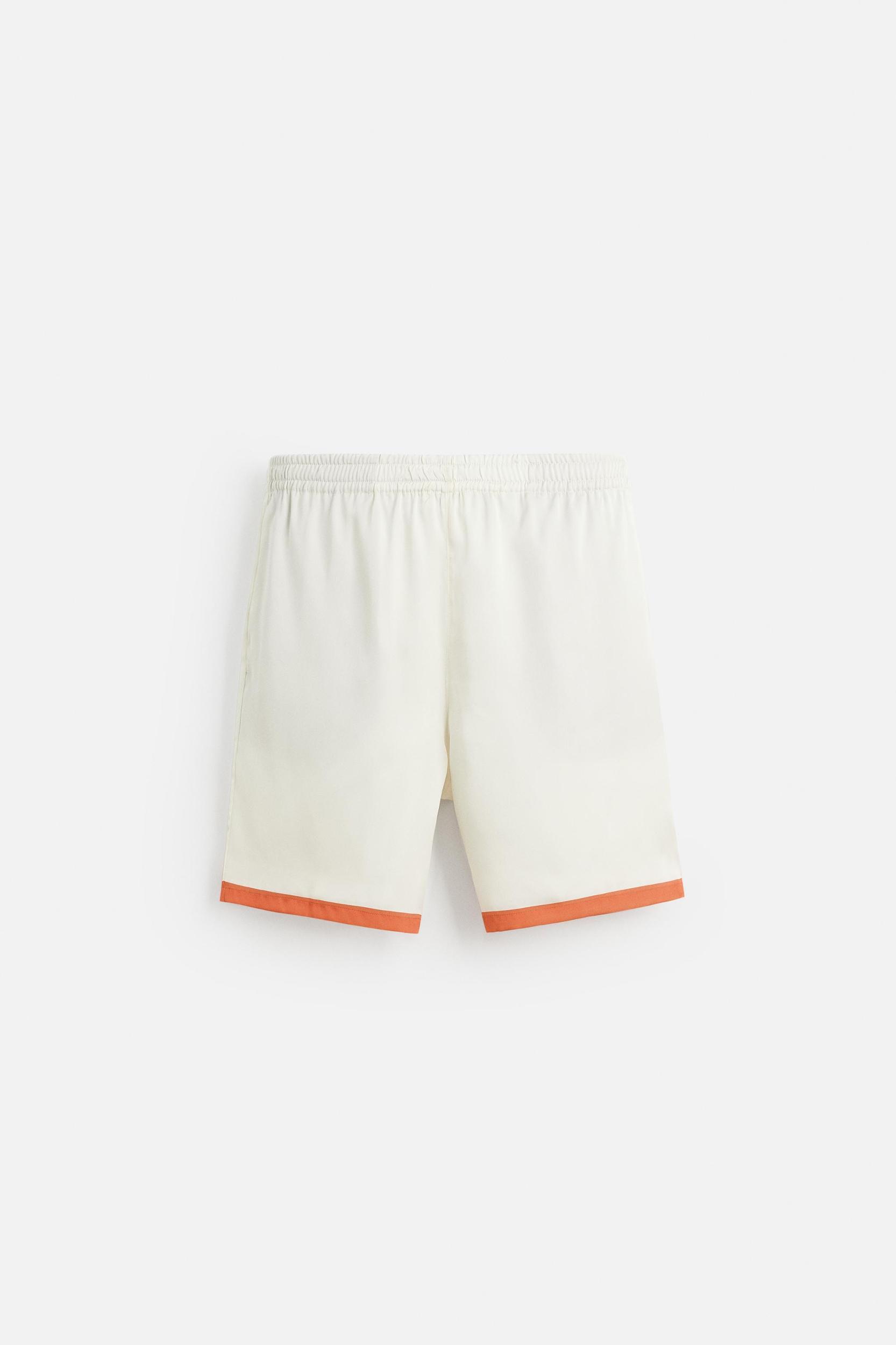 SATIN SHORTS WITH CONTRAST STRIPES Product Image