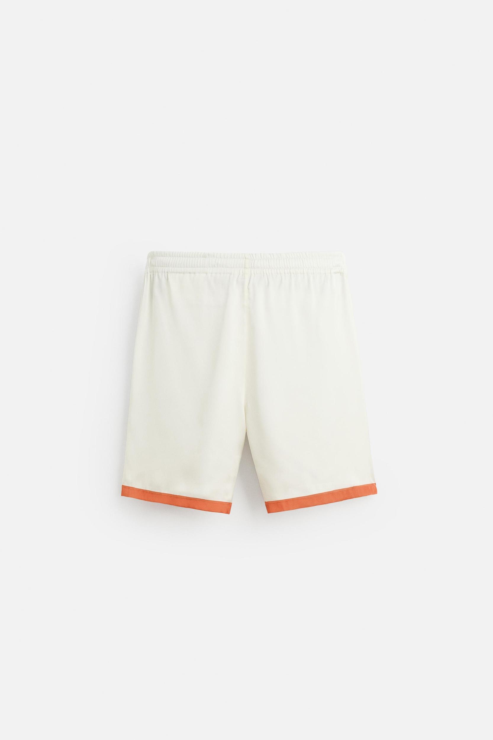 SATIN SHORTS WITH CONTRAST STRIPES Product Image