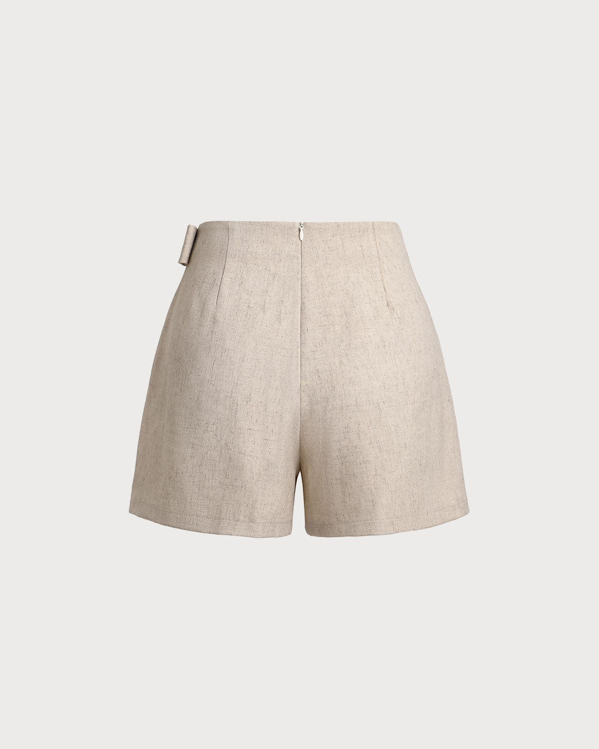 Khaki Ruched A-Line Skort Product Image