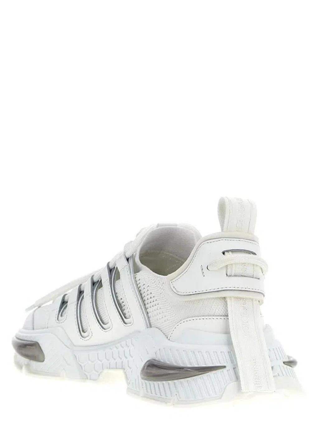 DOLCE & GABBANA White Sneakers With Modern Silhouette And Unique Lacing System Product Image