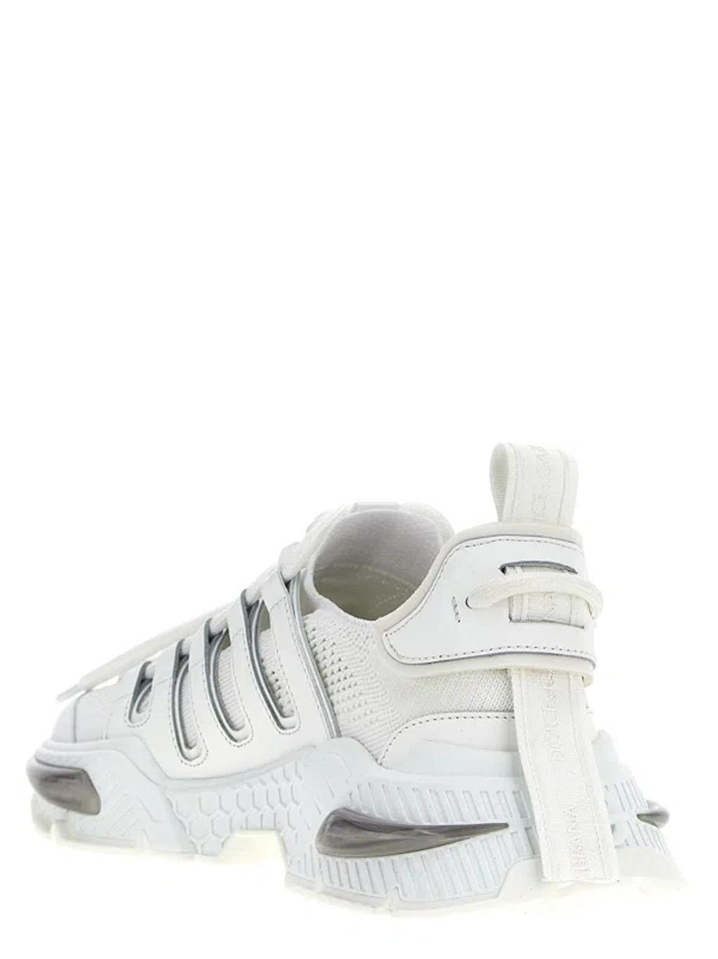 DOLCE & GABBANA White Sneakers With Modern Silhouette And Unique Lacing System Product Image
