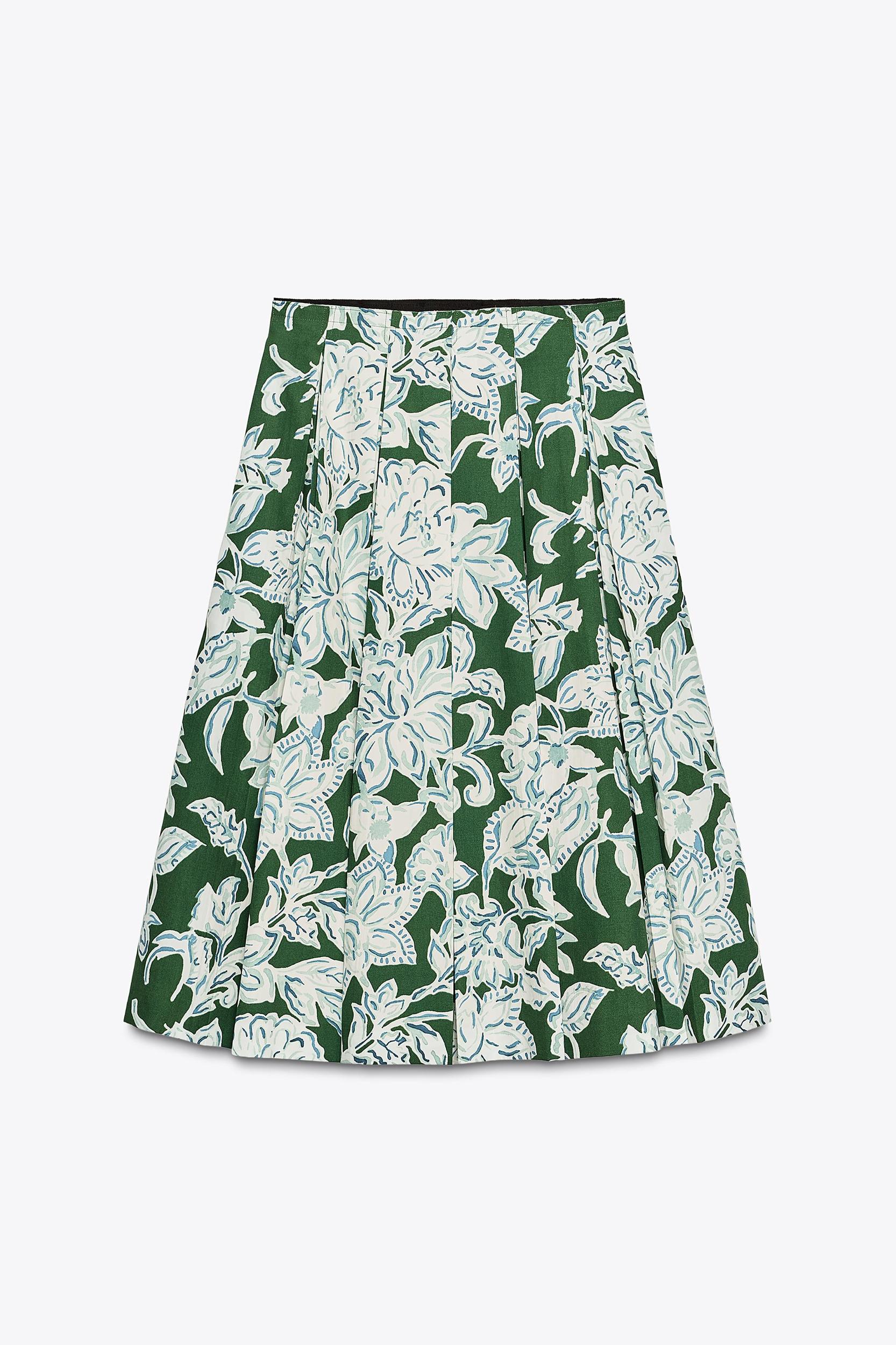 PLEATED FLORAL SKIRT ZW COLLECTION Product Image