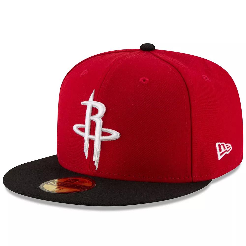 Men's New Era Red/Black Houston Rockets Official Team Color 2Tone 59FIFTY Fitted Hat,  Product Image