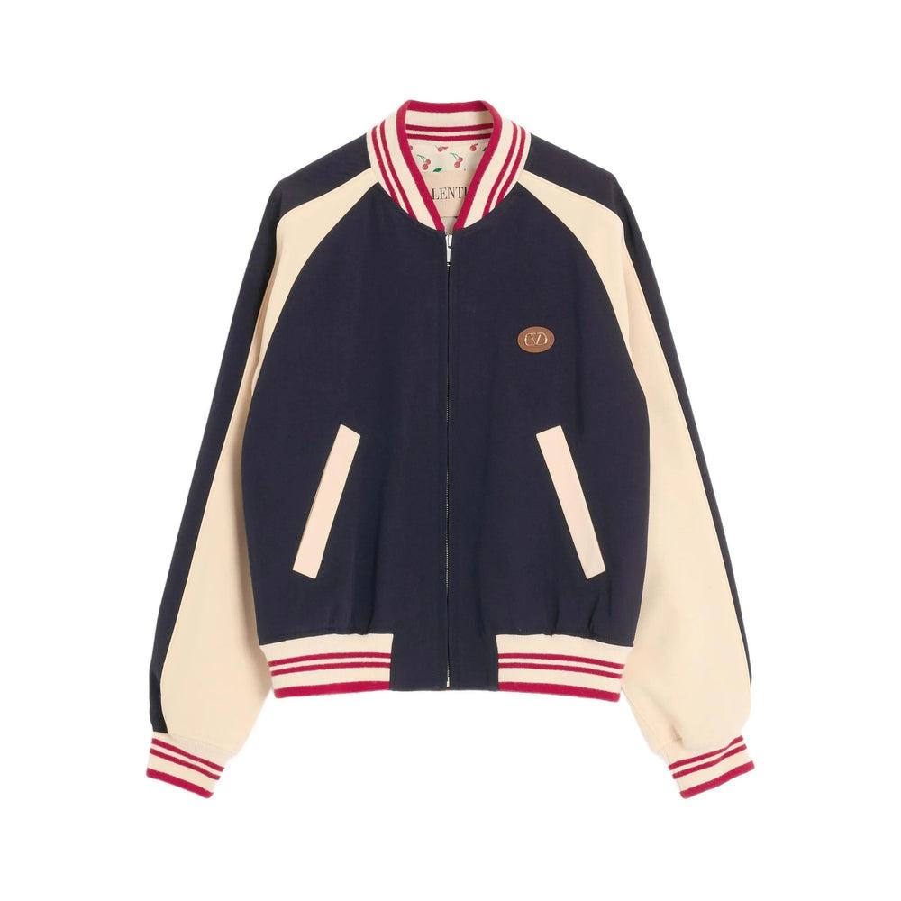 VALENTINO La Chat De La Maison Wool Bomber Jacket In Black Product Image
