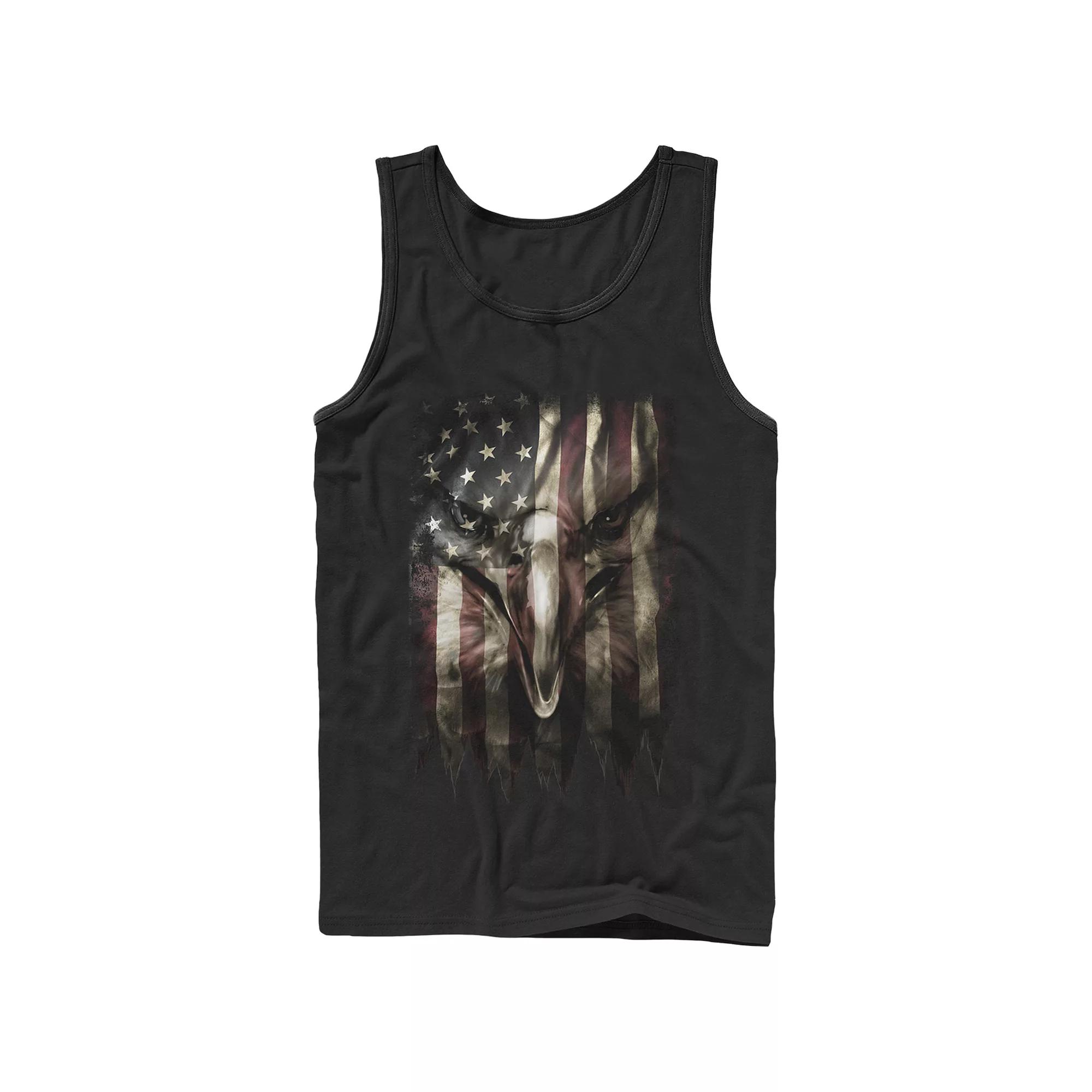 Men's Bald Eagle USA Flag Print Graphic Tank Top,  Product Image