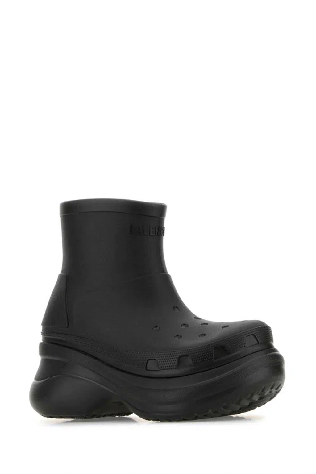 BALENCIAGA Black Crocs Edition Rubber Boots In 1000 Product Image