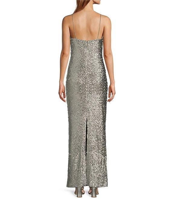 Antonio Melani Reese Sequin Square Neck Sleveless Maxi A-Line Dress Product Image