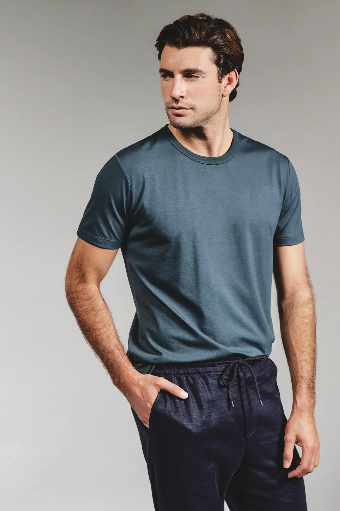 Modal  Crew Neck Tee- Petrol Navy Product Image