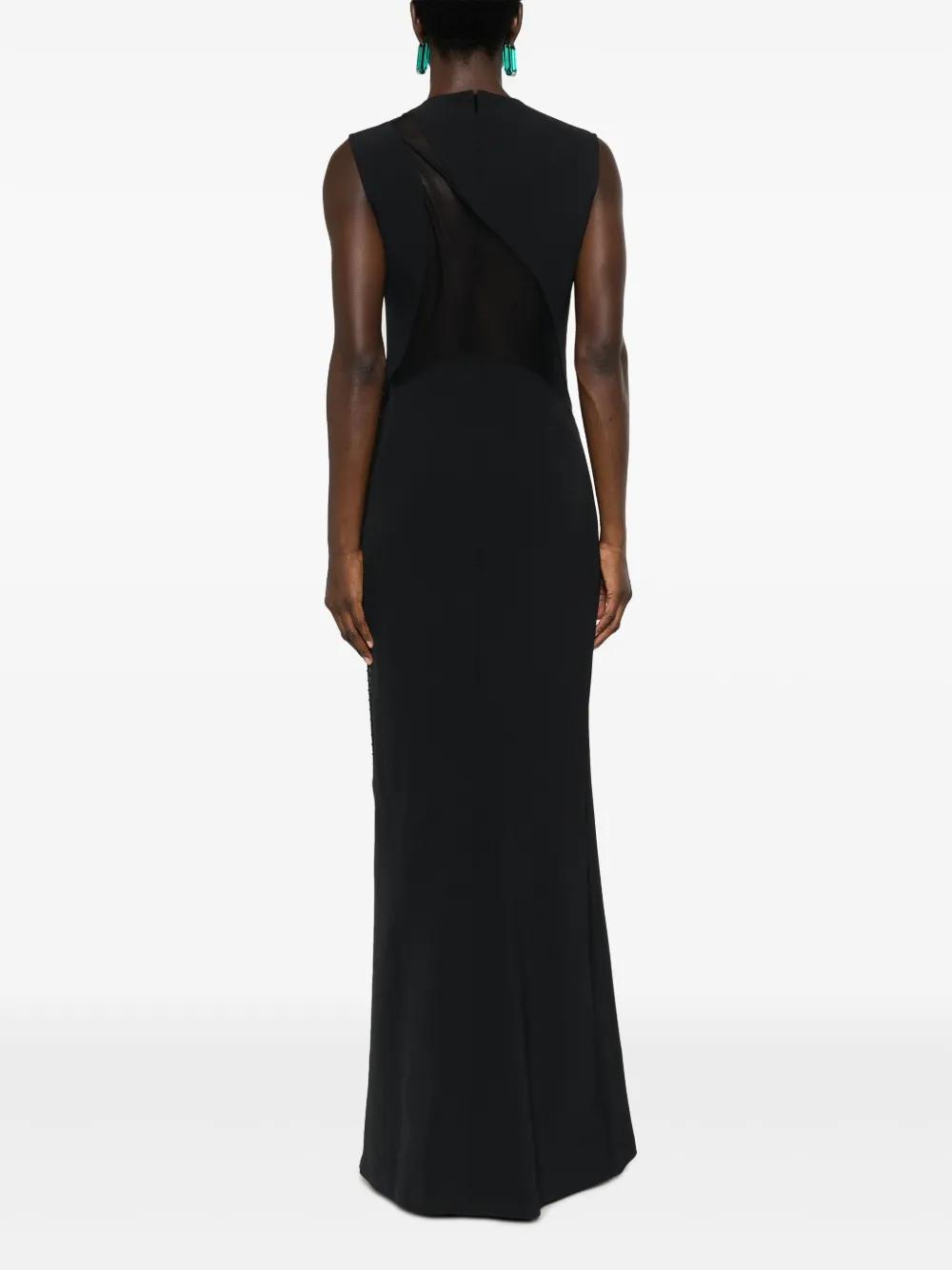 round-neck semi-sheer dress Product Image