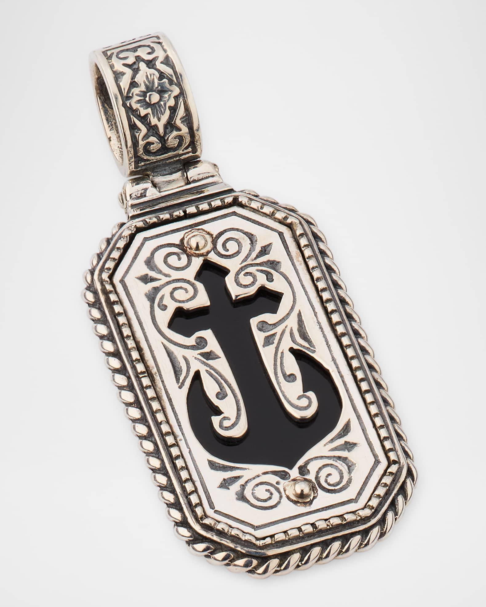 Mens Hydra Sterling Silver Onyx Pendant Product Image