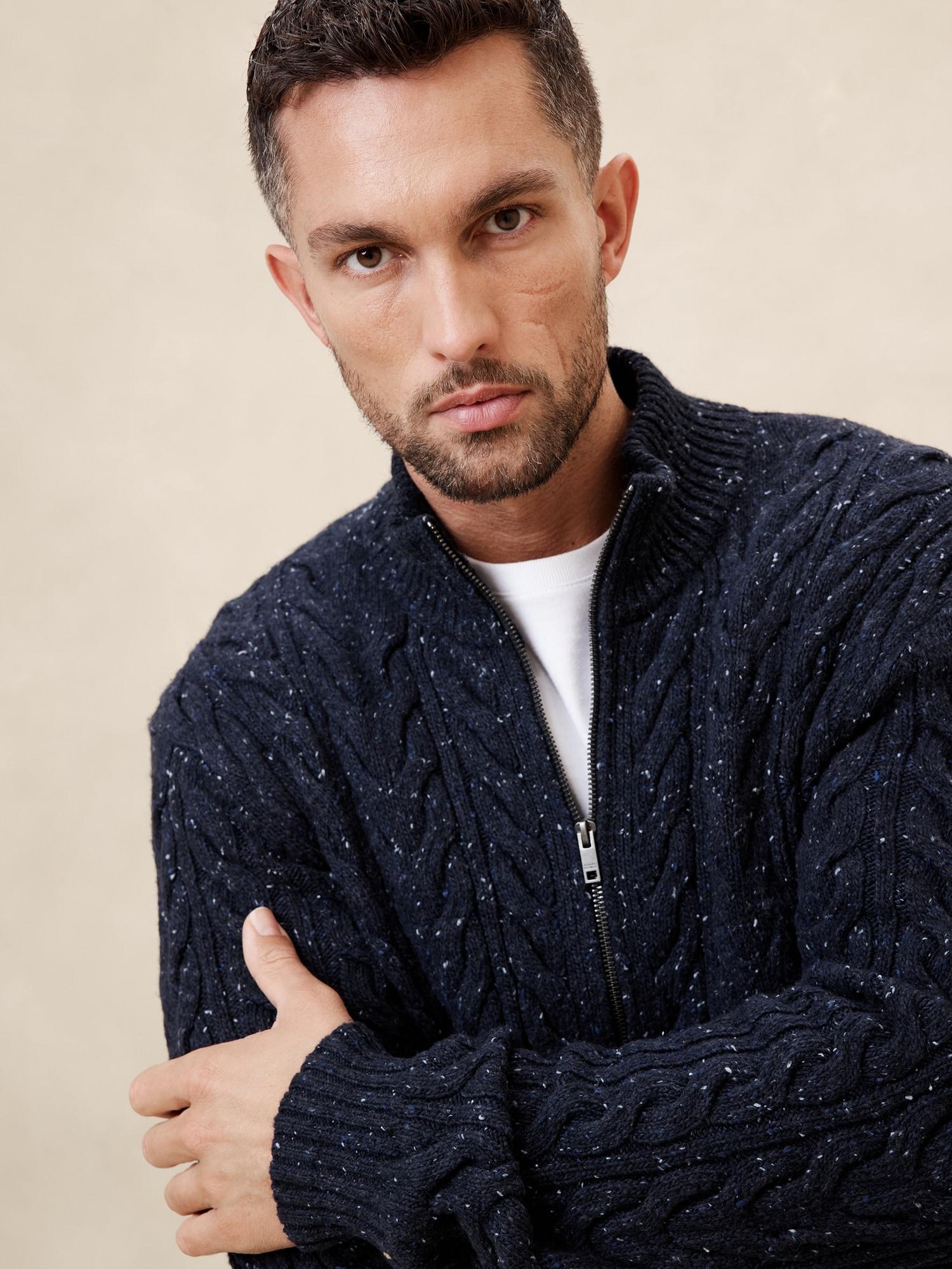 Tweed Cable Sweater Jacket Product Image