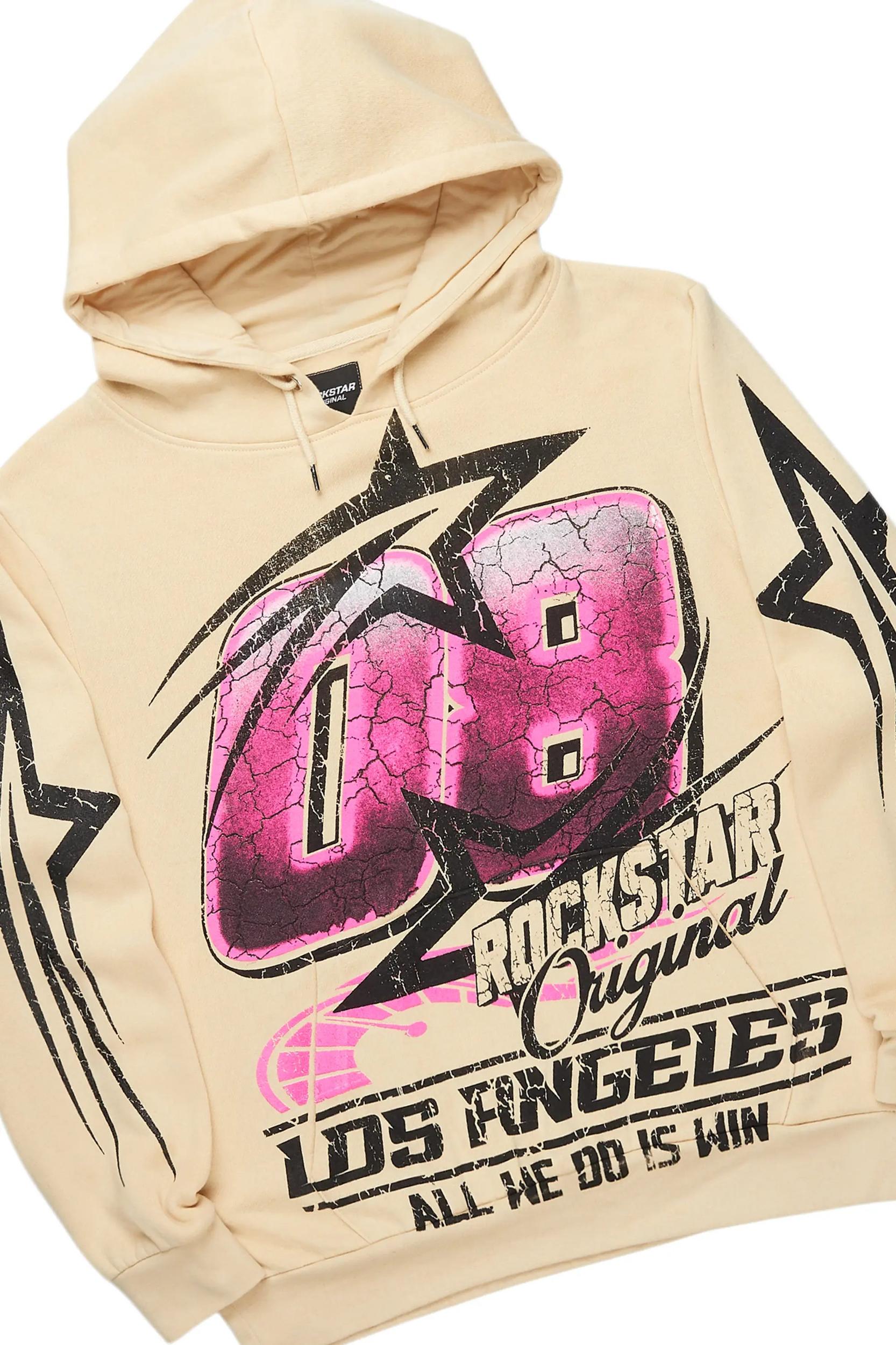 Kastell Beige Hoodie/Stack Flare Track Pant Set Male Product Image