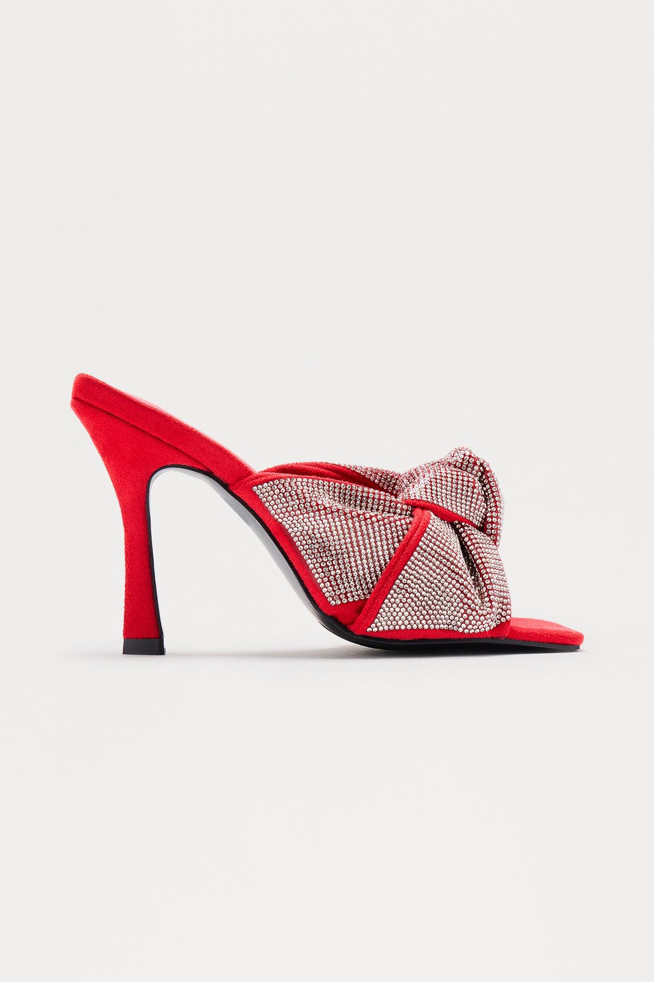 Bellini Rhinestone Knot Mules - Nude Female Product Image