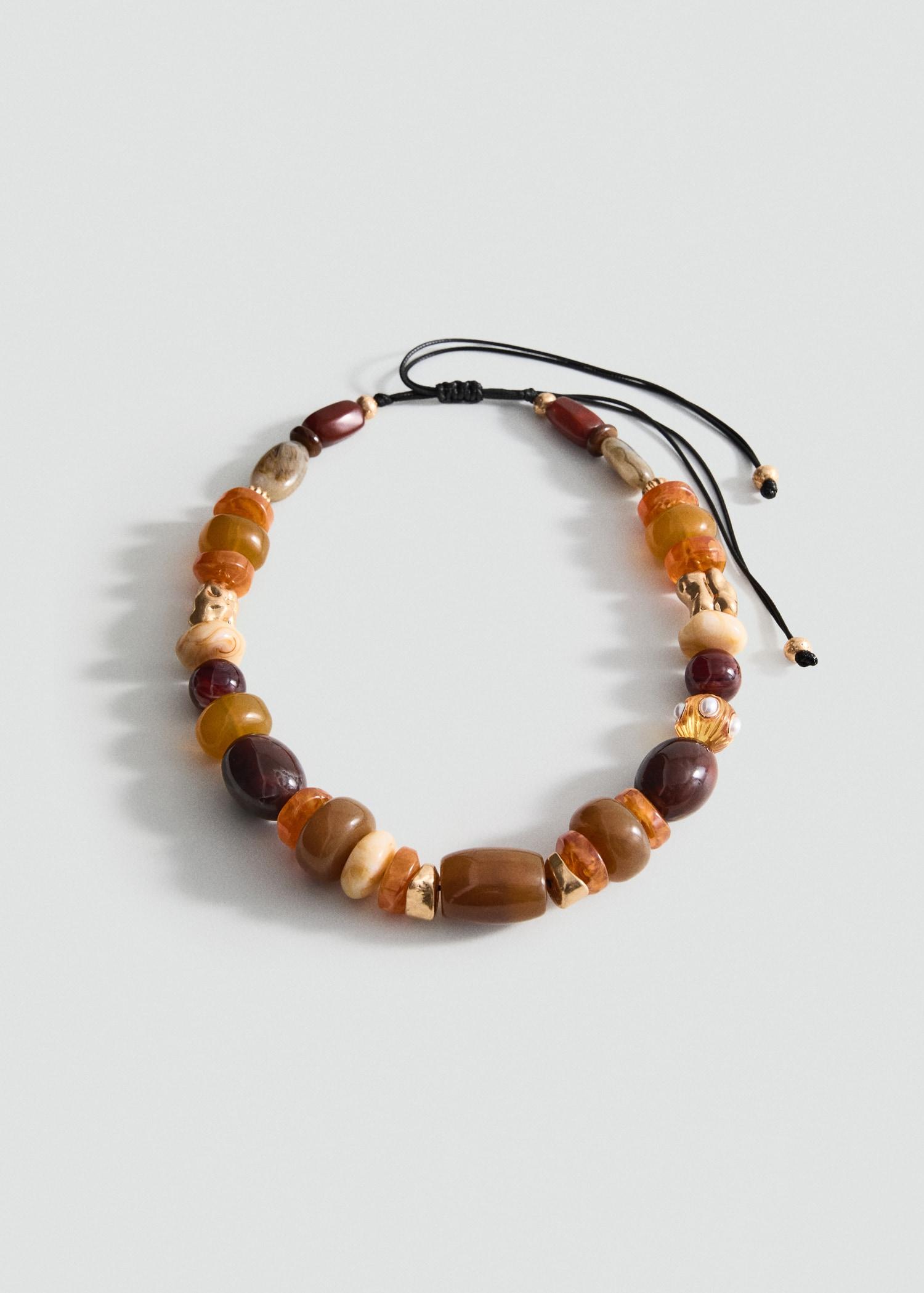 Maxi necklace with combined resin balls - Women | MANGO USA Product Image