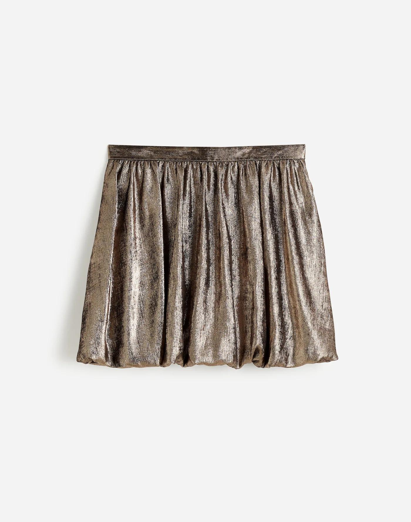 Metallic Bubble-Hem Mini Skirt Product Image