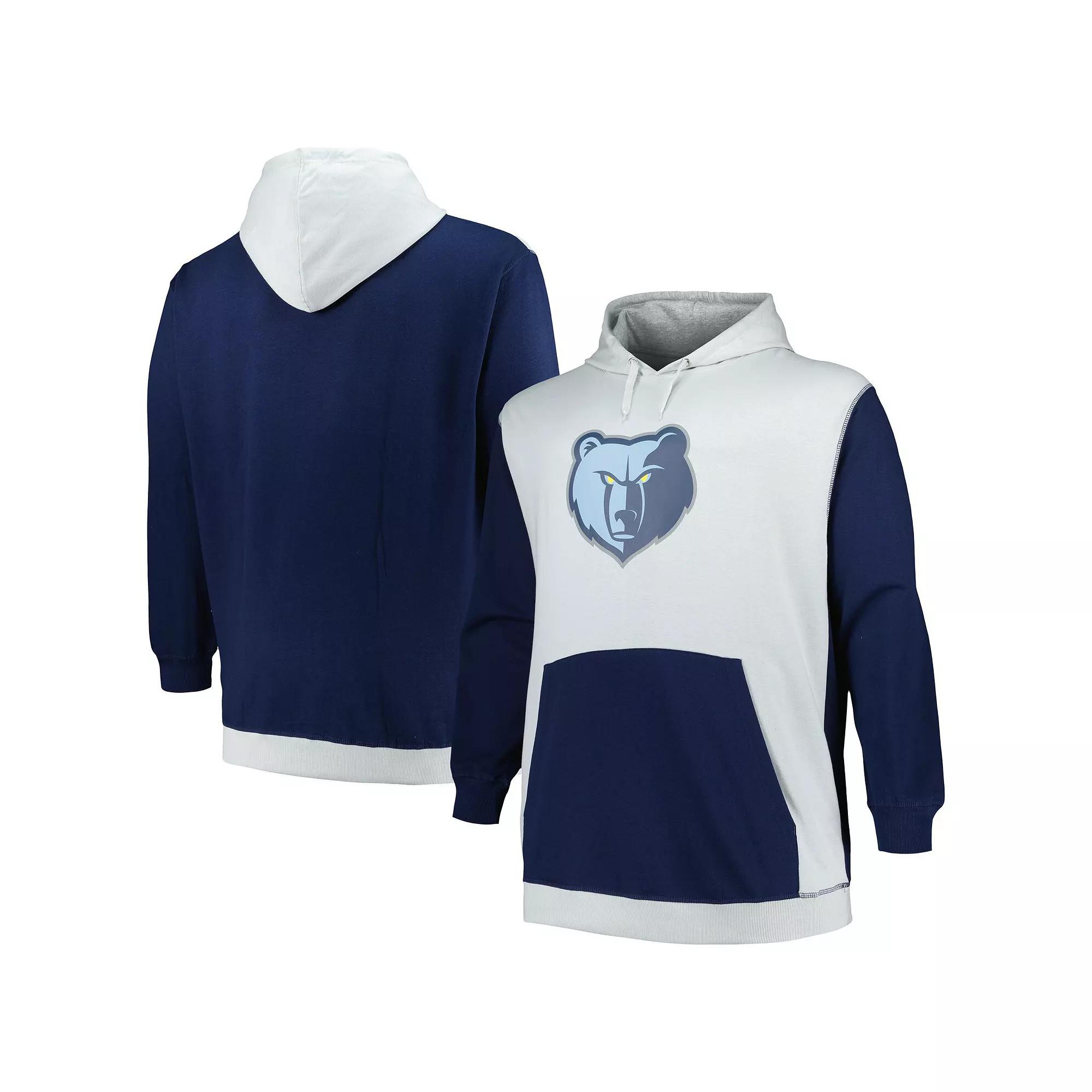 Men's Fanatics Branded  Navy/Silver Memphis Grizzlies Big & Tall Primary Arctic Pullover Hoodie, Size: XLT, Grz Blue Product Image
