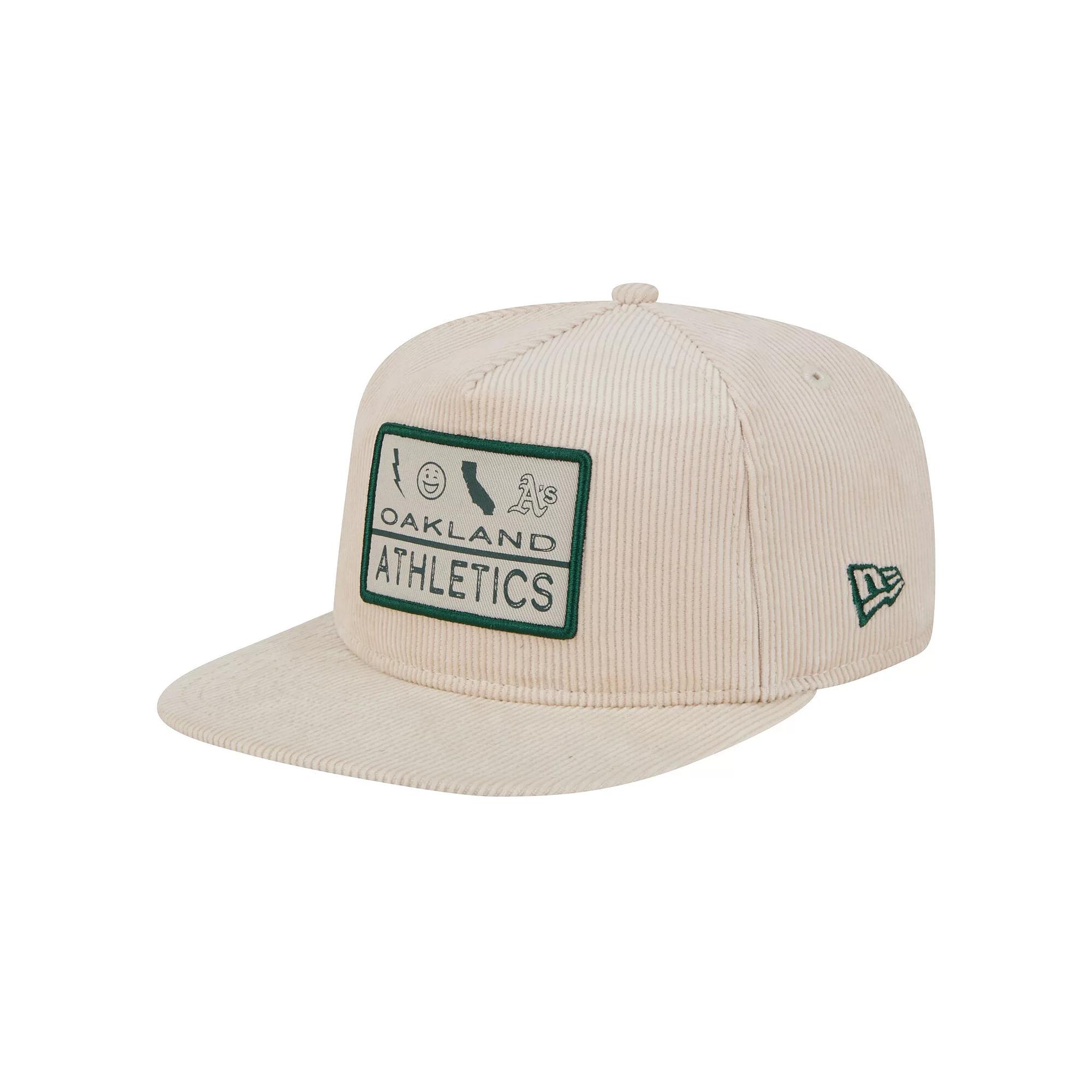Men's New Era Khaki Oakland Athletics Summer Essential Golfer Snapback Hat, Beig K Product Image