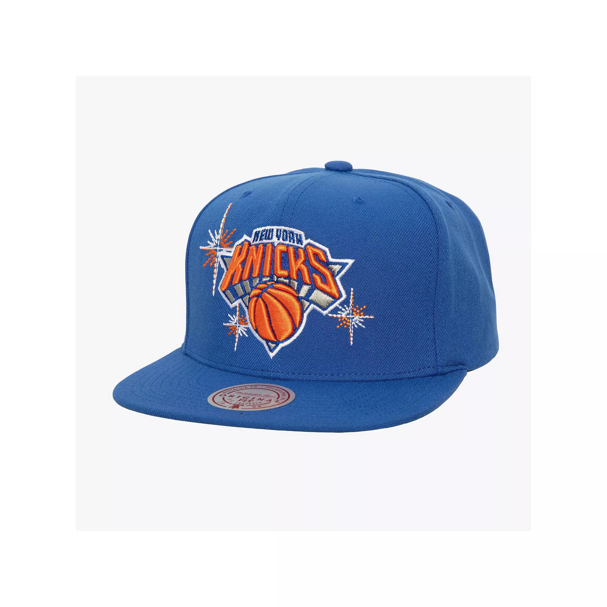 Men's Mitchell & Ness Blue New York Knicks Starlight Snapback Hat Product Image