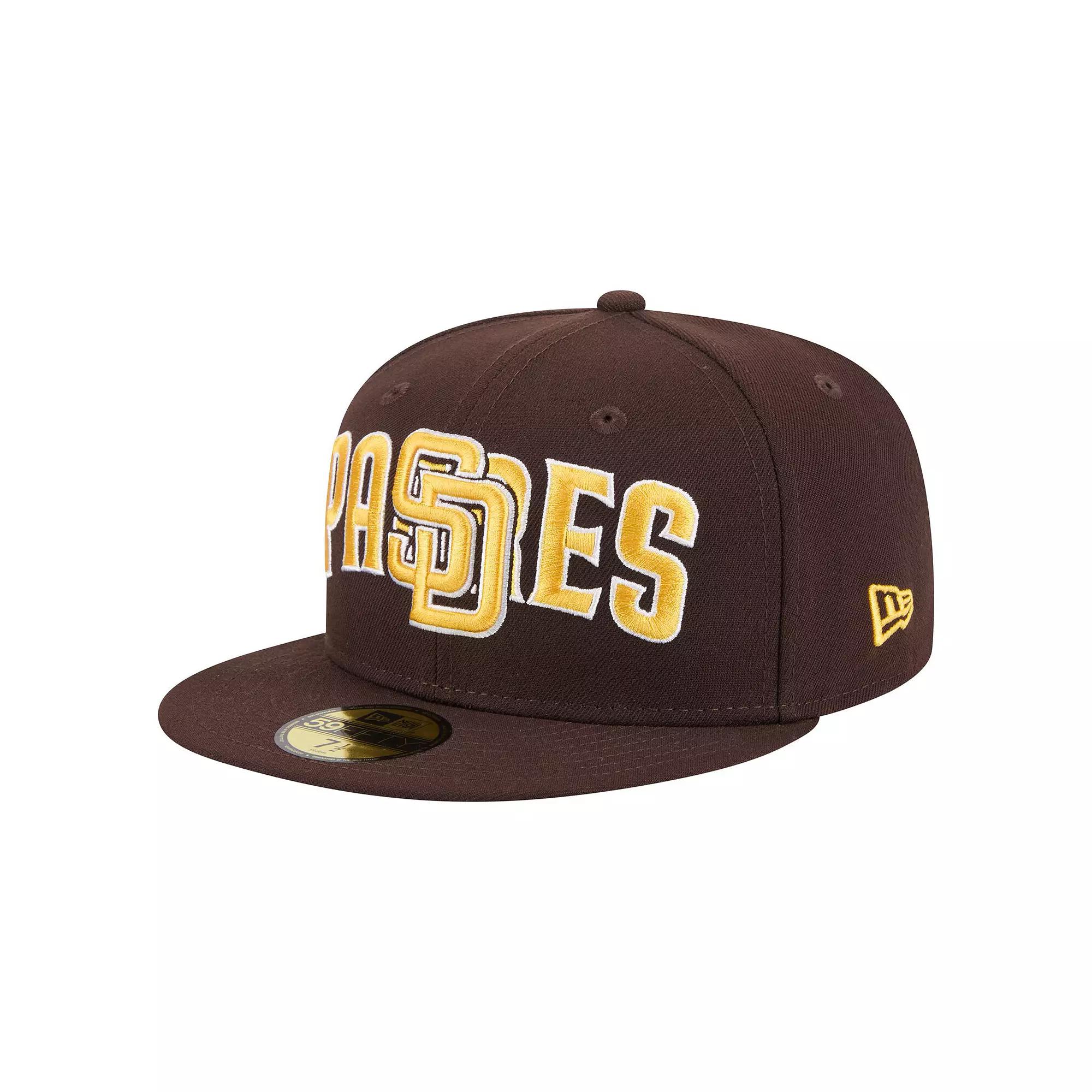 Men's New Era Brown San Diego Padres Overlap 59FIFTY Fitted Hat,  Product Image