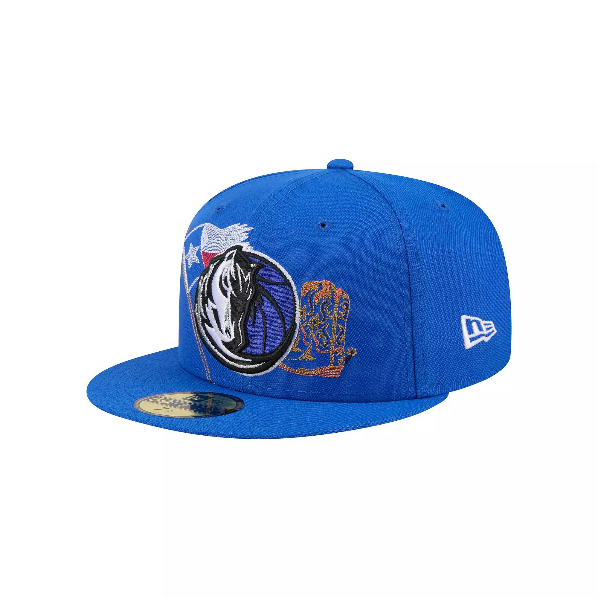 Men's New Era Blue Dallas Mavericks State Stitch 59FIFTY Fitted Hat, Size: 7 1/4 Product Image