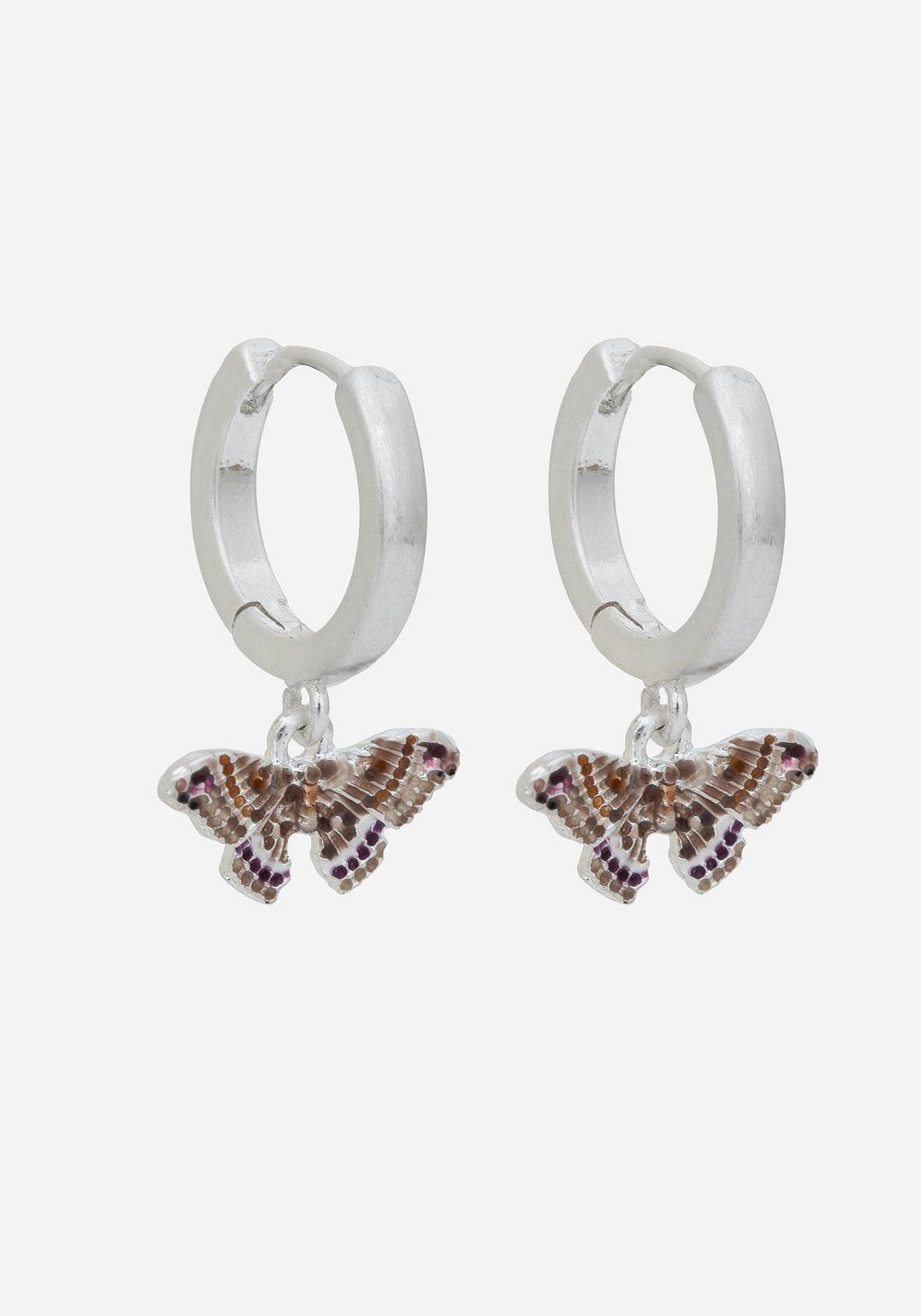 Cyrus Moth Charm Hoop Earrings Product Image