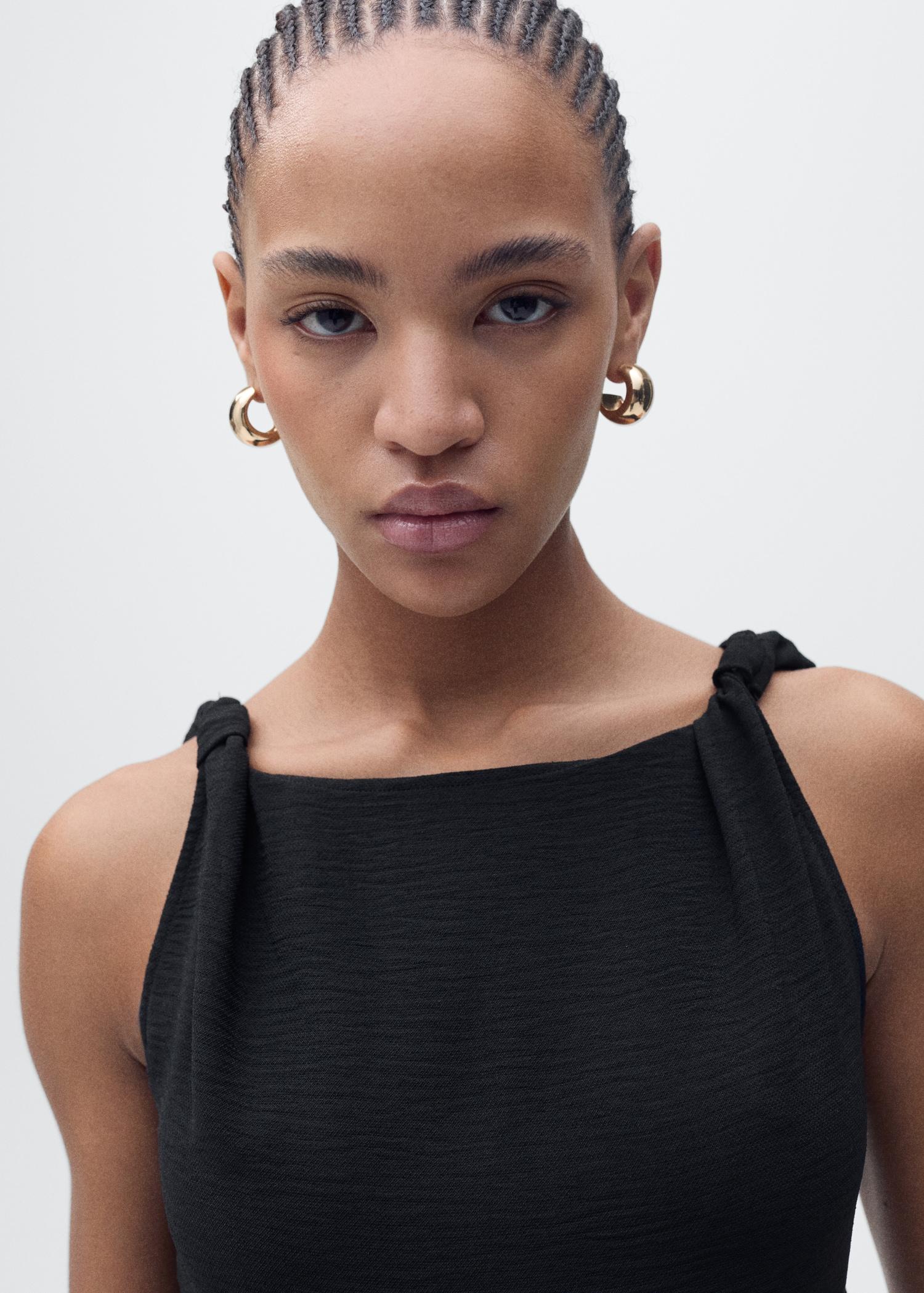 Long asymmetric dress - Women | MANGO USA Product Image