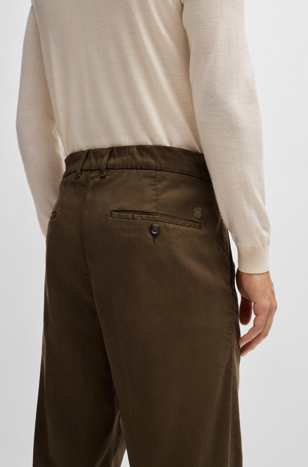 Tapered-fit regular-rise trousers in stretch twill Product Image