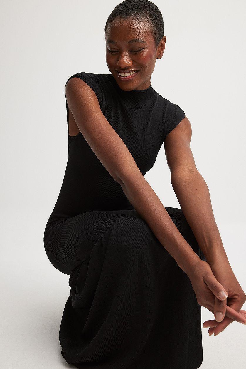 Knitted Frill Maxi Dress Product Image