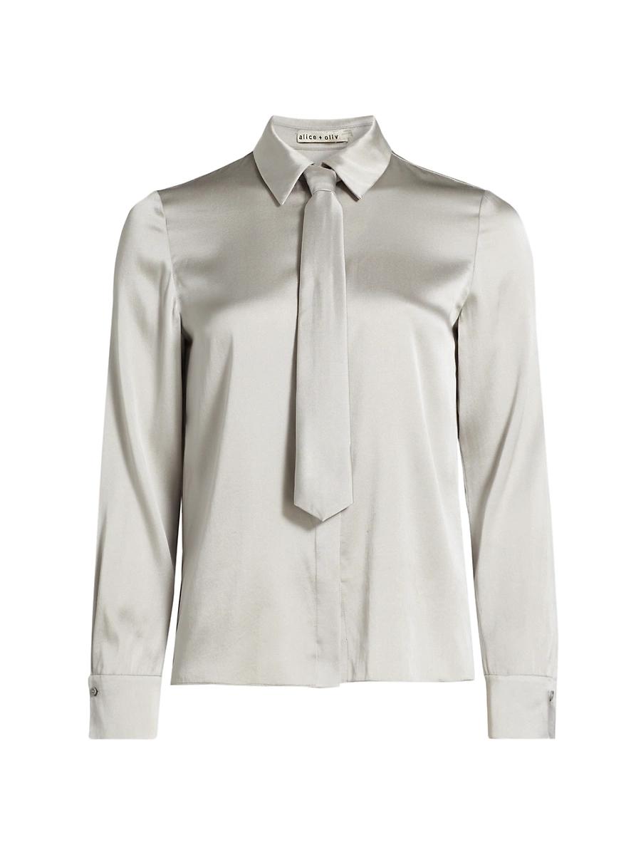 Womens Brady Self-Tie Button-Front Blouse Product Image