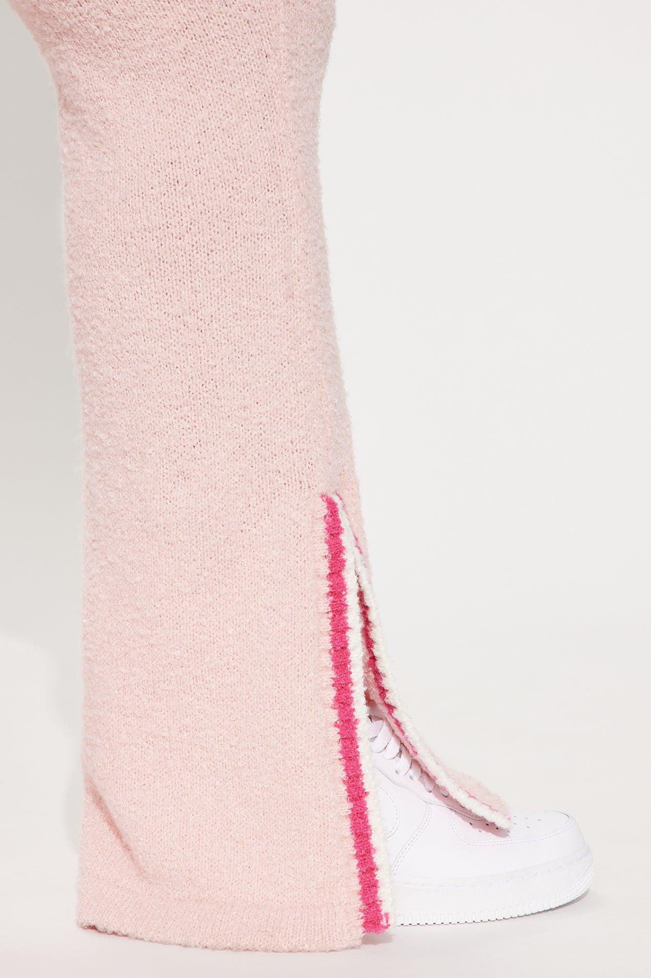 Playboy Rhinestone Cozy Wide Leg Pant - Pink Product Image