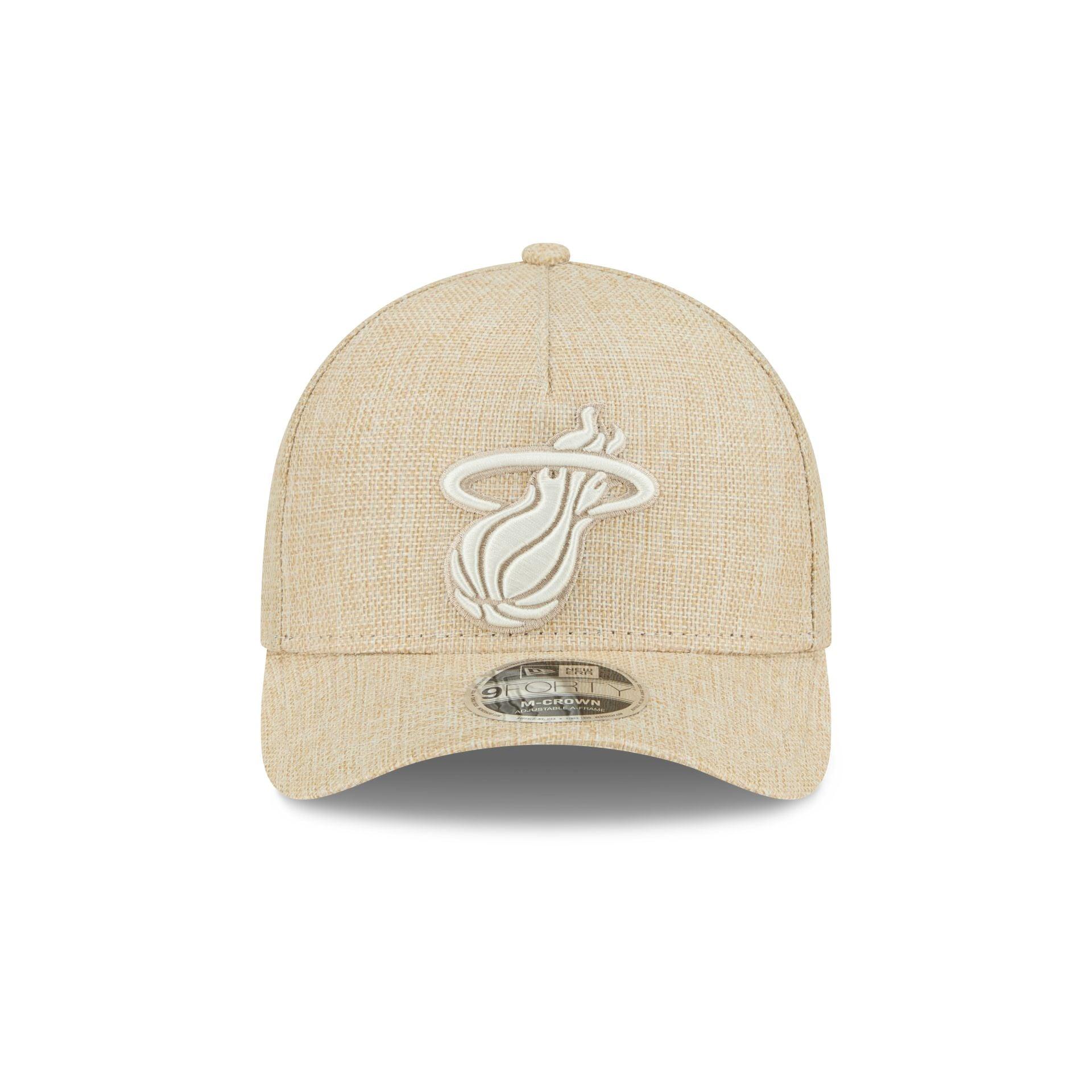 Miami Heat Cotton Weave Stone 9FORTY M-Crown A-Frame Snapback Hat Male Product Image