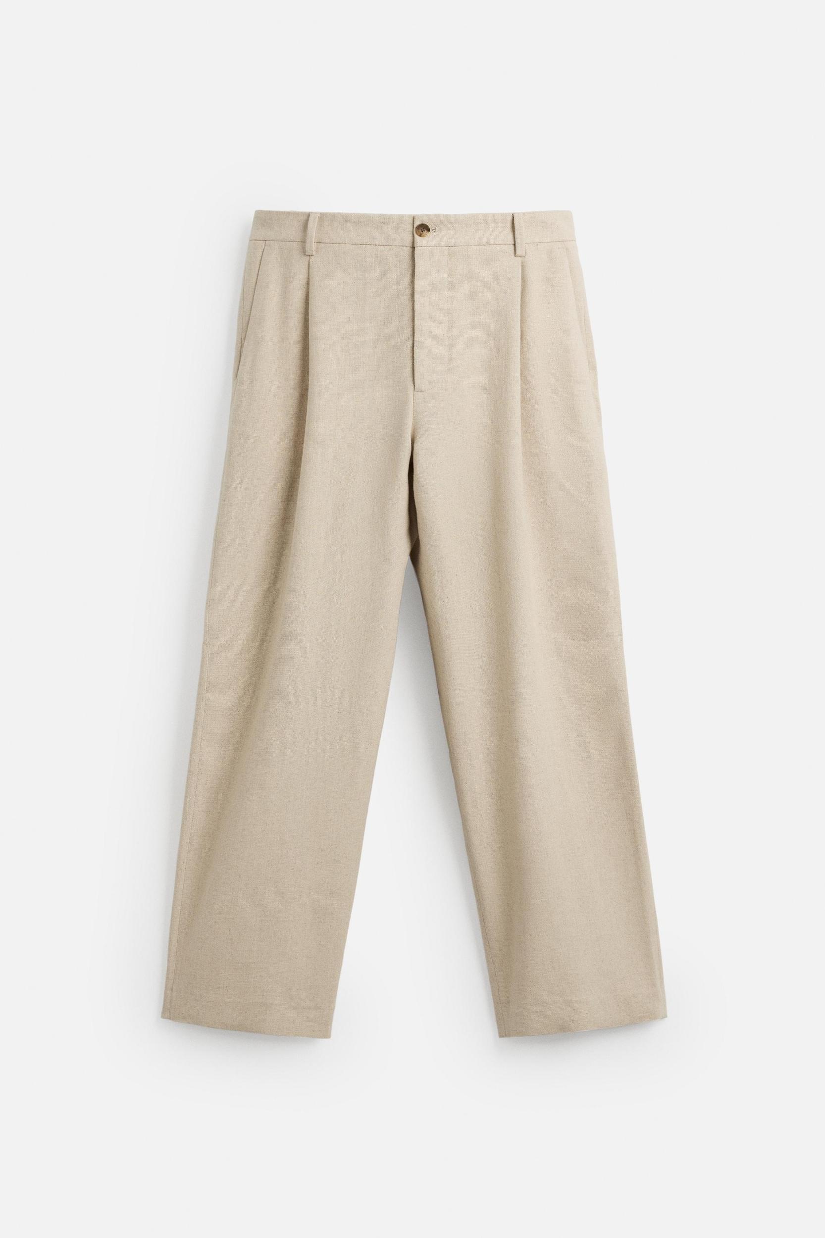 LINEN - COTTON PLEATED PANTS Product Image