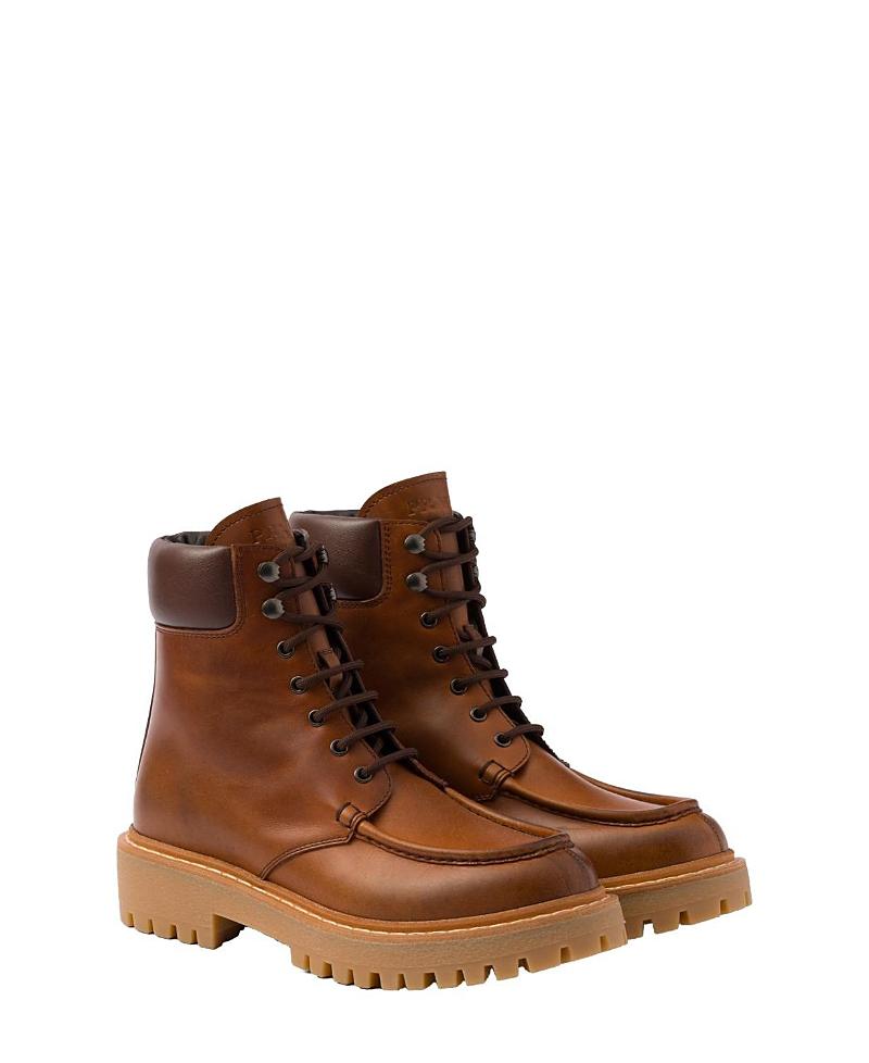 Womens Leather Lace-Up Boots Product Image