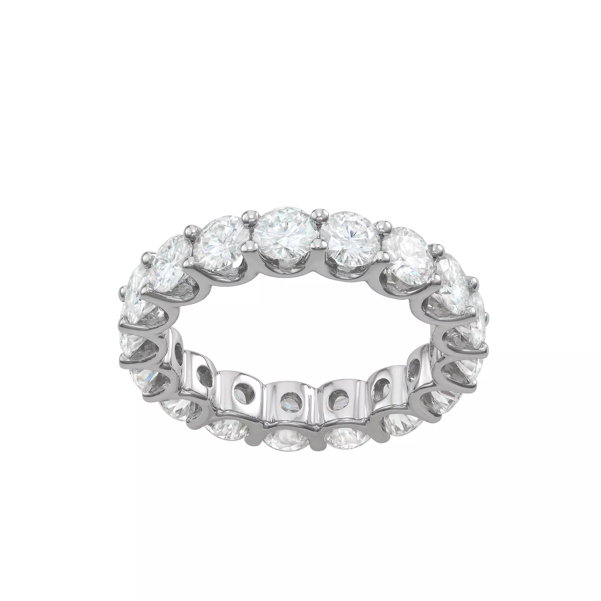 Charles & Colvard 14k White Gold 5 Carat T.W. Lab-Created Moissanite Eternity Band, Women's, Size: 7, 14k Whgold Product Image