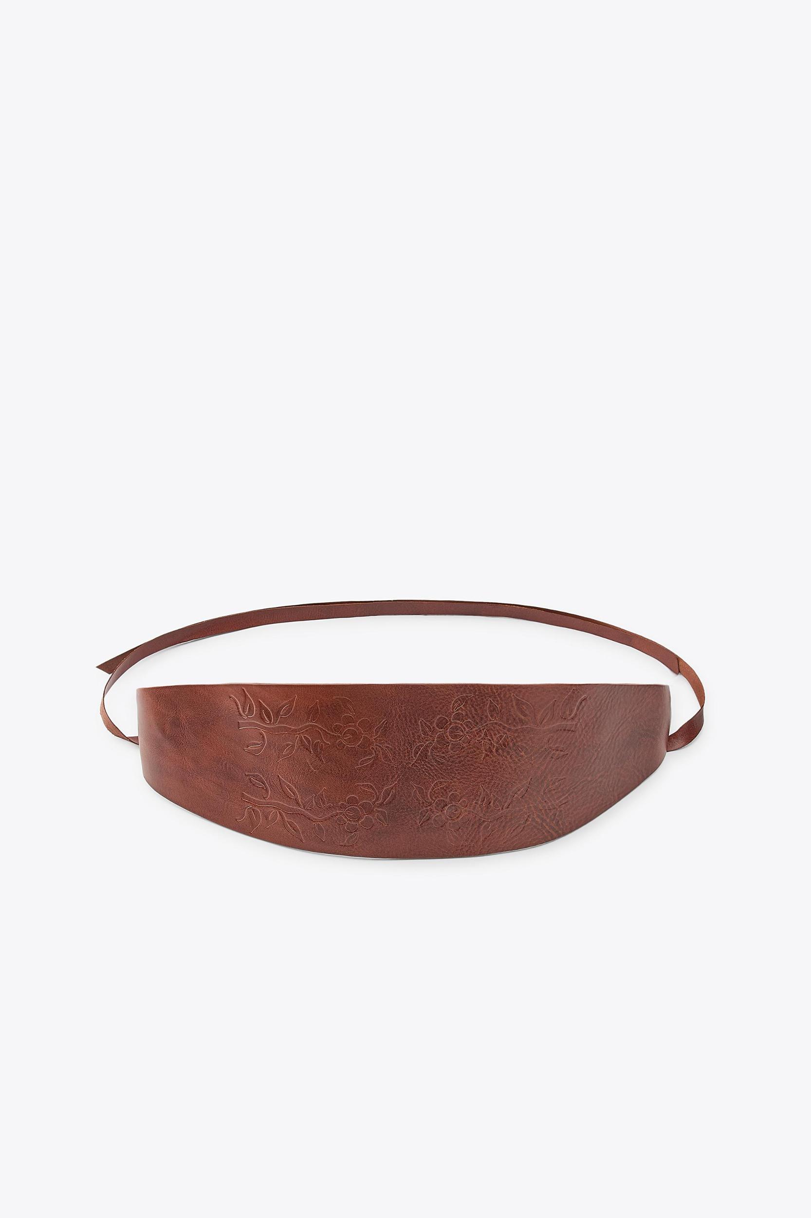 TIED LEATHER SASH BELT Product Image