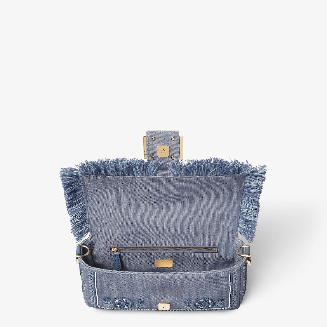 BaguetteDenim bag with Coral Bandana embroidery Product Image
