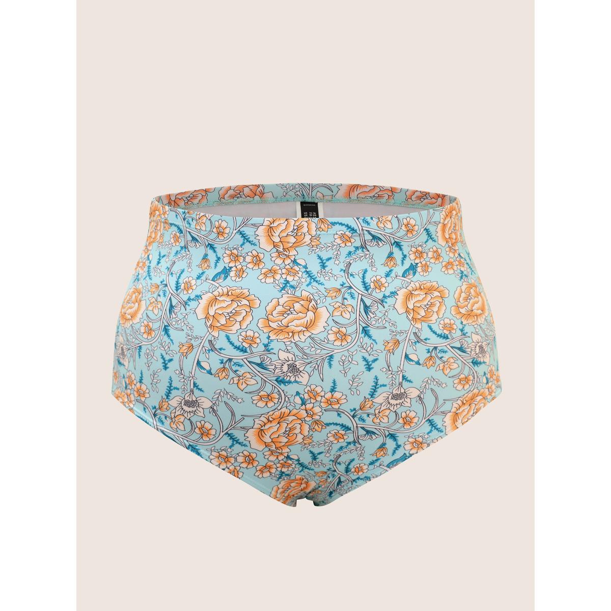 Plus Size Bandana Print Crossover Adjustable Straps Swim Dress Women's Swimwear Mint Beach Bodycon Deep V-neck High stretch Curve Swim Dresses BloomChic 18-20/2X Product Image