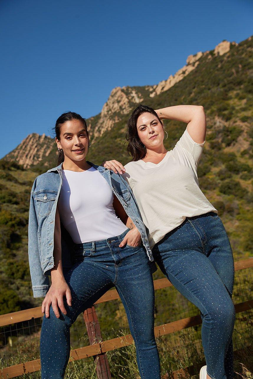 Westport 5 Pocket High Rise Rhinestone Skinny Jeans - Plus Product Image