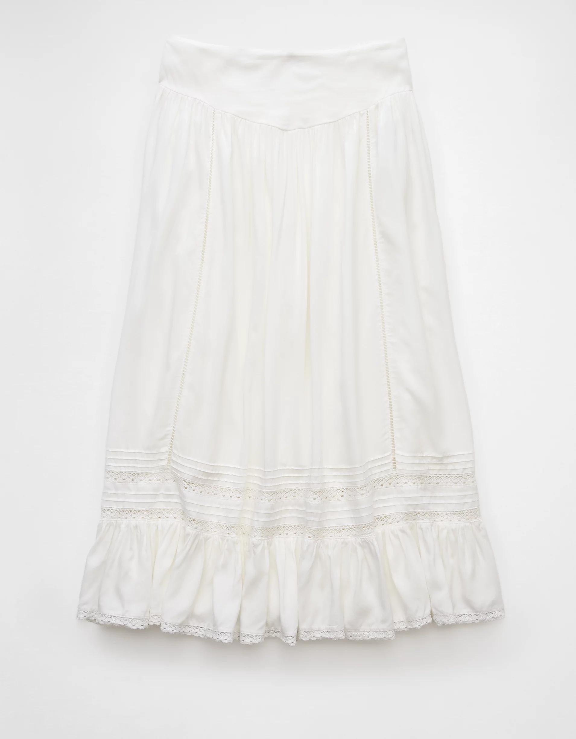 AE High-Waisted Ruffle Maxi Skirt Product Image