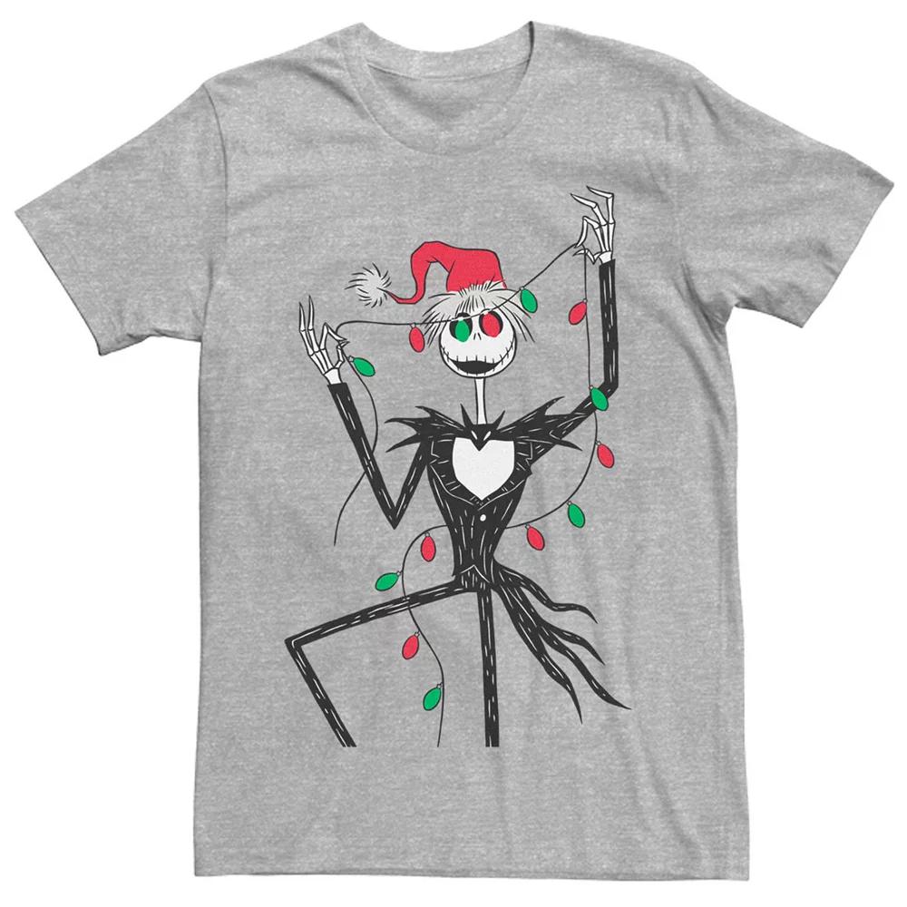 Men's Nightmare Before Christmas Jack Red And Green Christmas Lights Tee,  Product Image